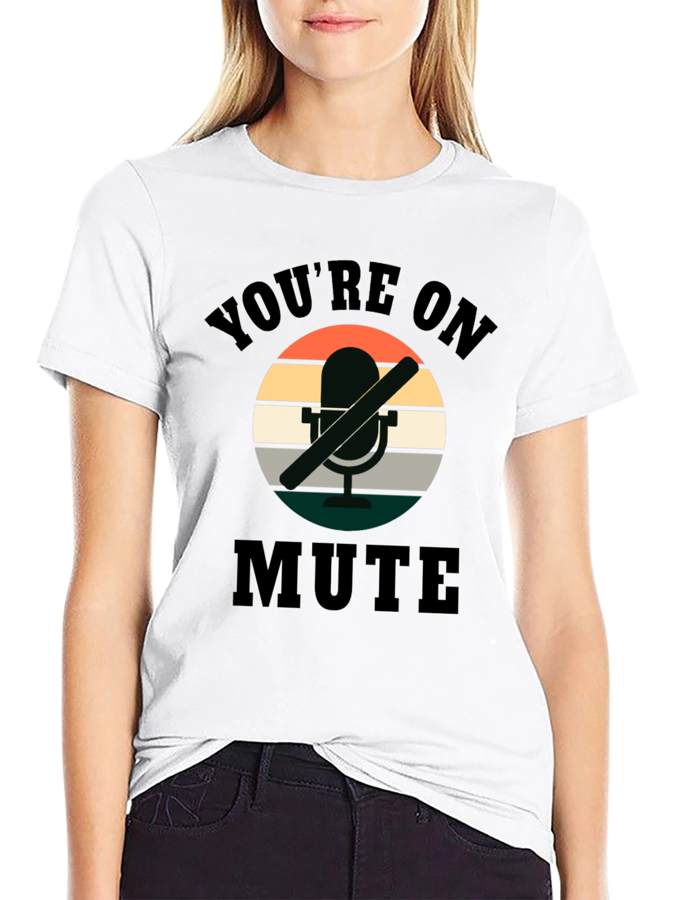 Black You're on Mute Retro Graphic Tee view 9