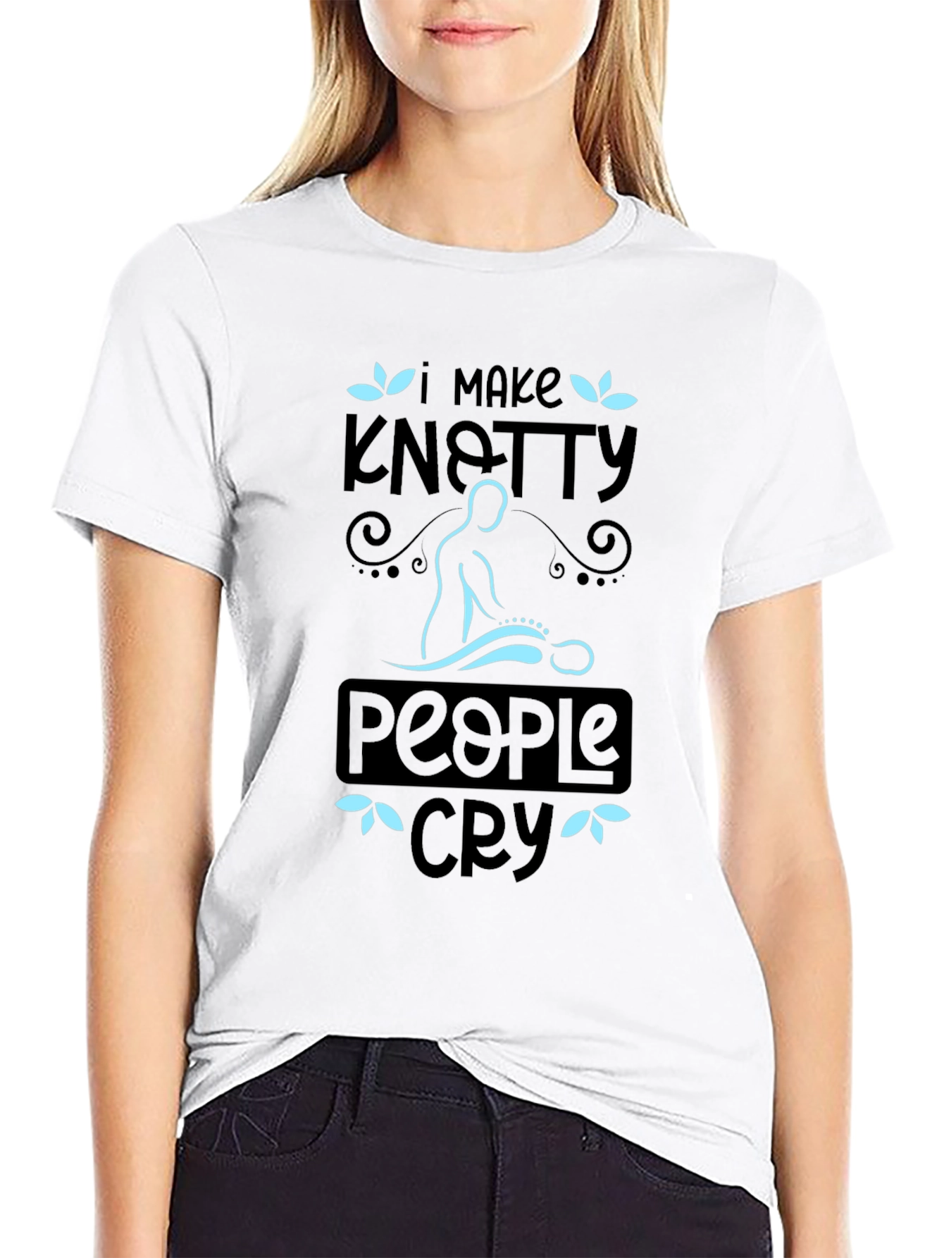 Knotty People Cry T-Shirt - Massage Therapist Tee - 9