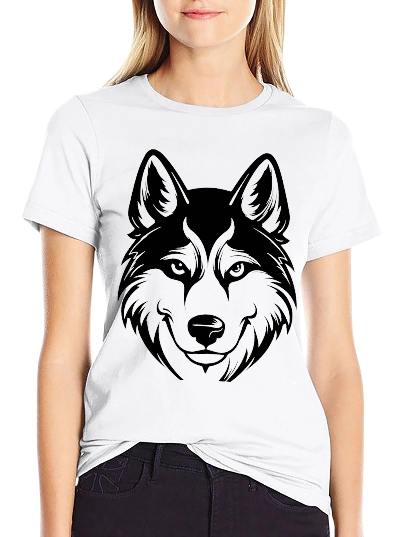 Black Black Wolf Graphic Tee - Men's Casual T-Shirt view 9