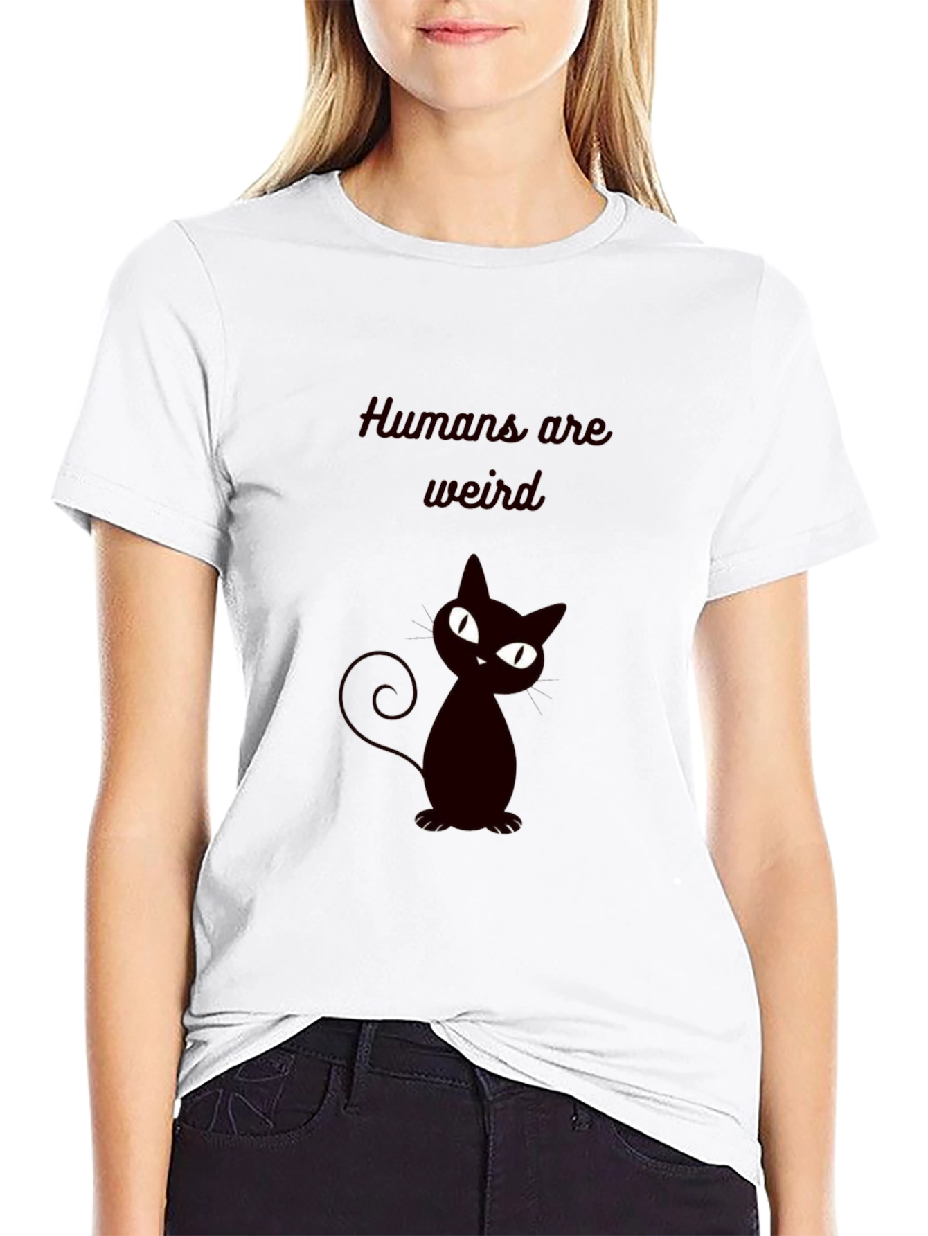 Black Humans Are Weird Cat T-Shirt view 9