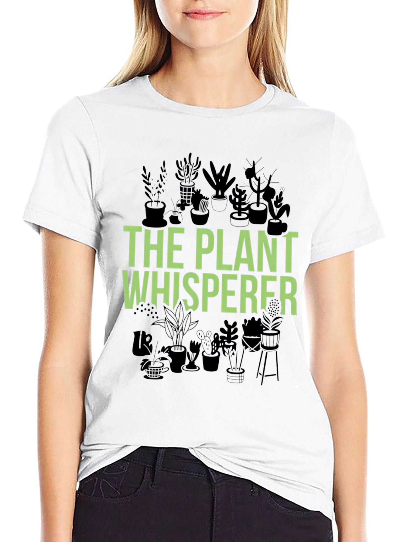 Black The Plant Whisperer Graphic T-Shirt view 9