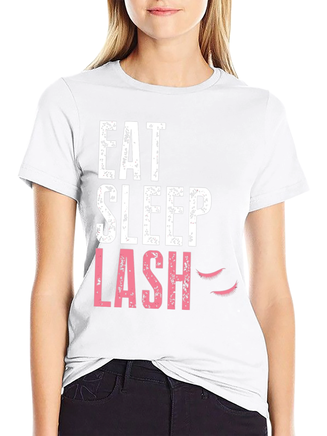 Black Eat Sleep Lash Black Graphic Tee view 9