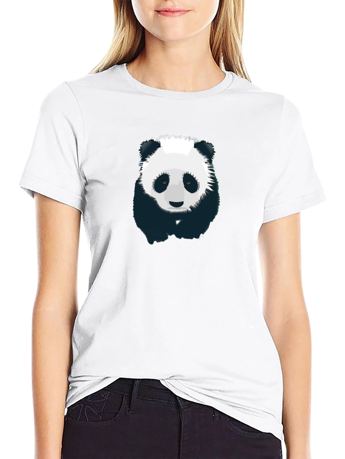 Black Panda Graphic T-Shirt - Men's Black Crew Neck view 9