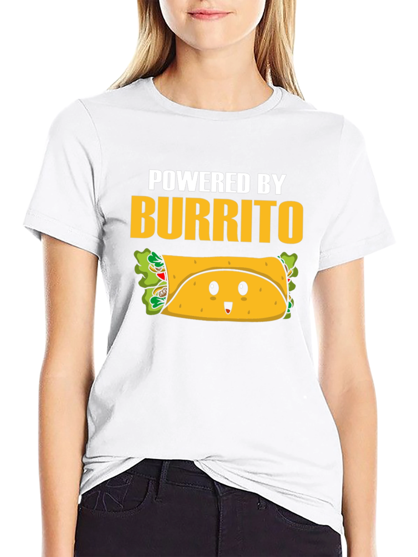 Black Powered by Burrito Graphic Tee view 9