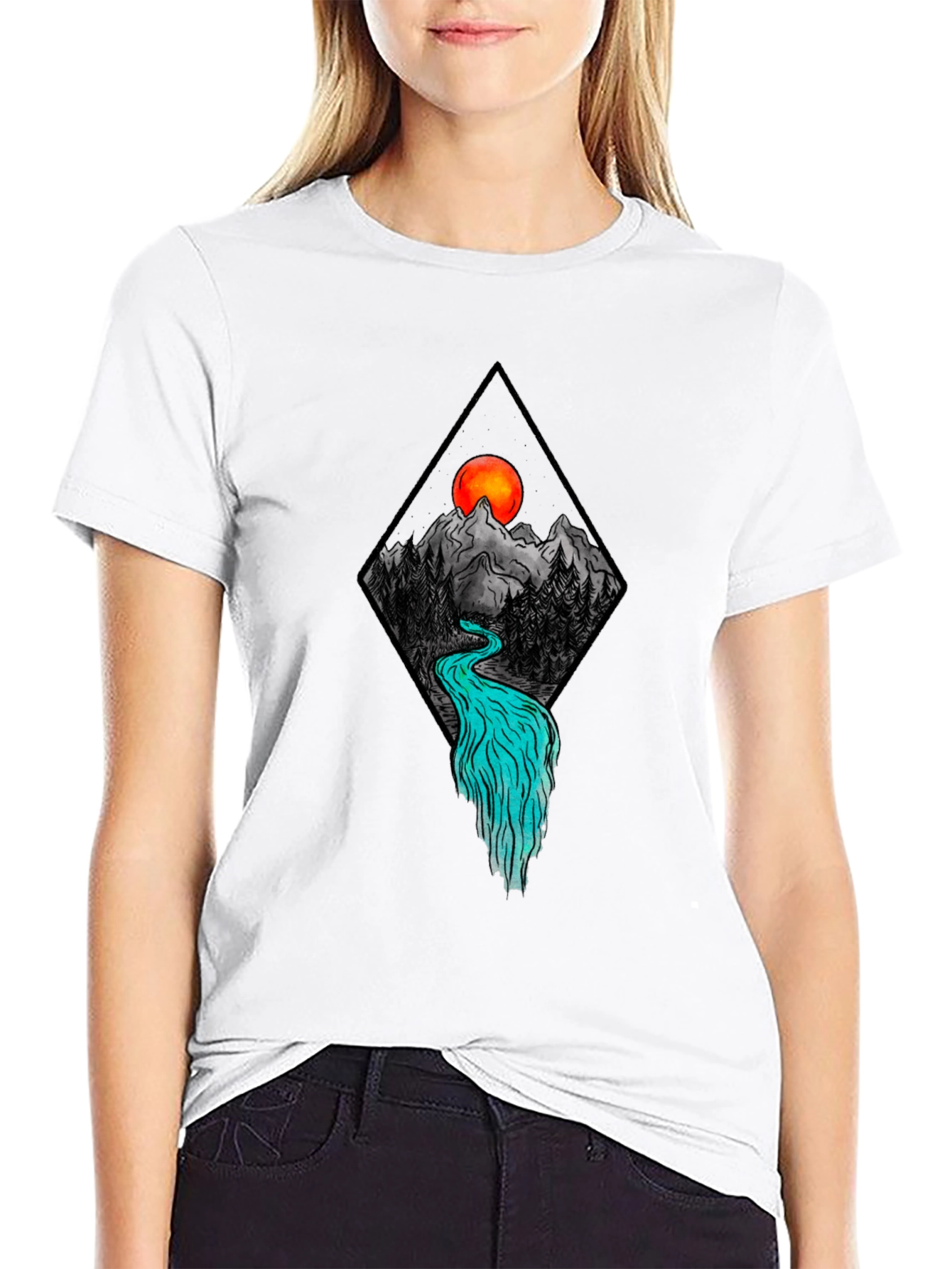 Black Mountain River Graphic Tee - Black view 9