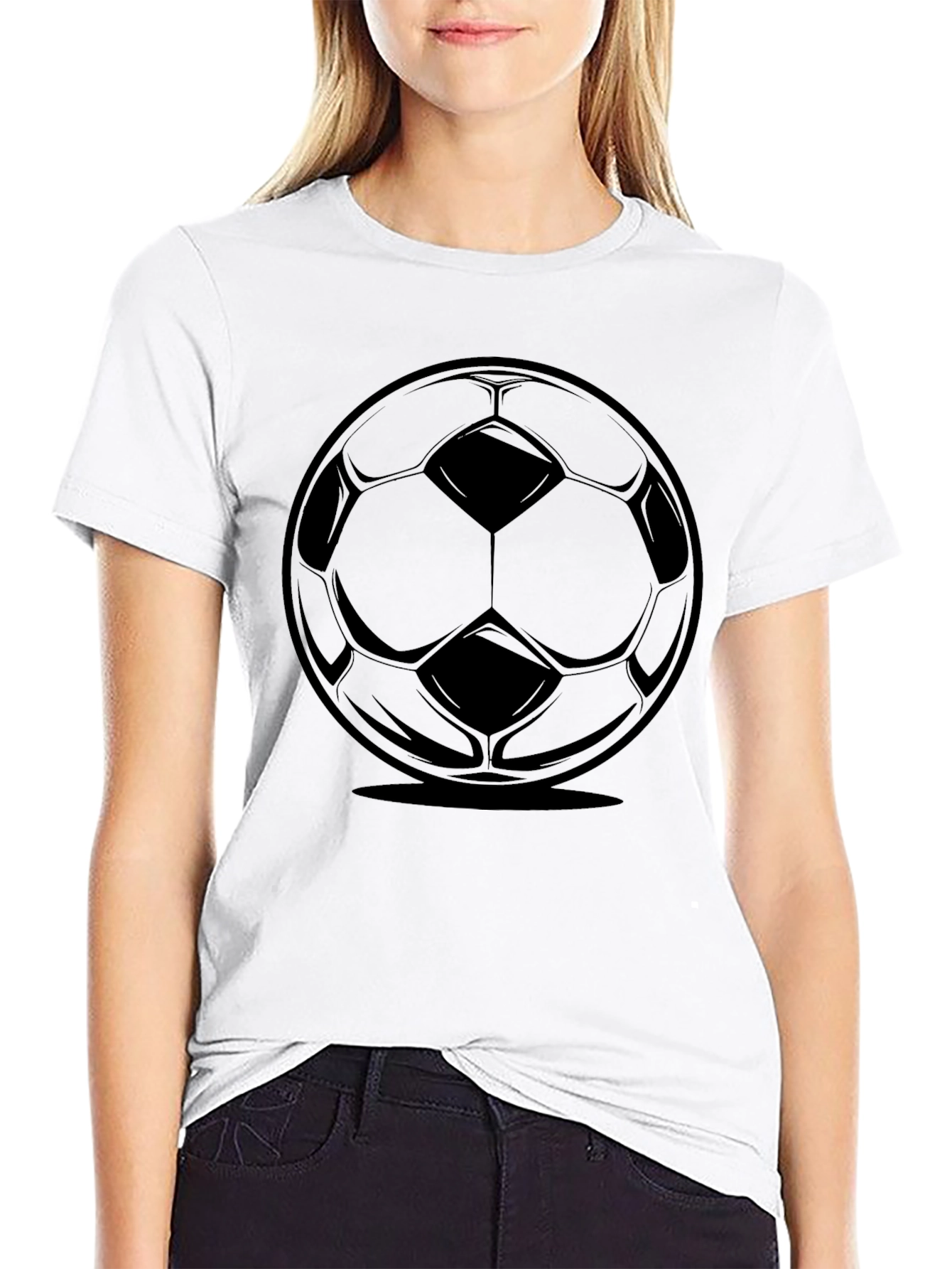 Black Black Soccer Ball Graphic Tee - Stylish Sportswear view 9