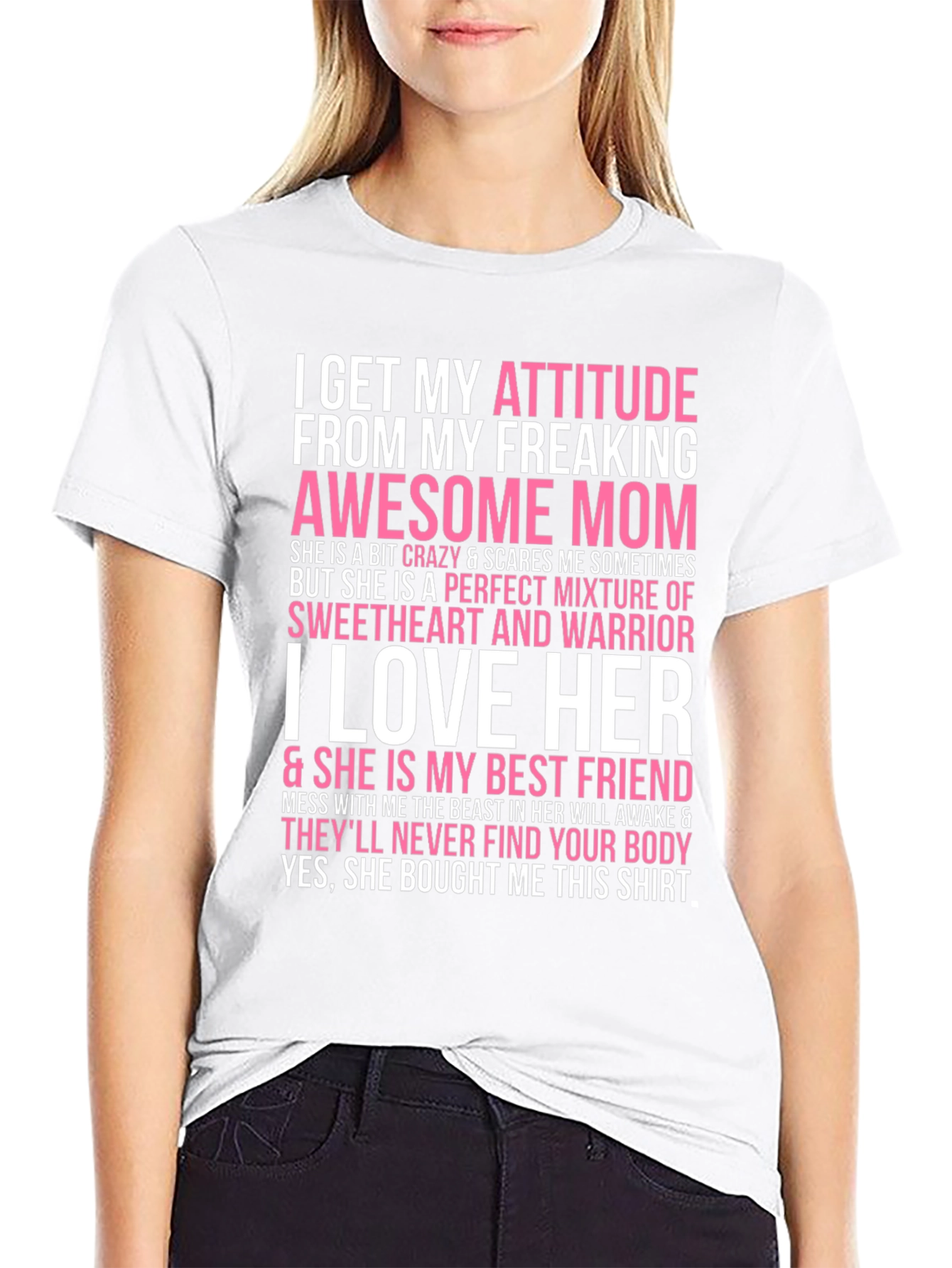 Black Attitude from Mom Novelty Graphic T-Shirt view 9