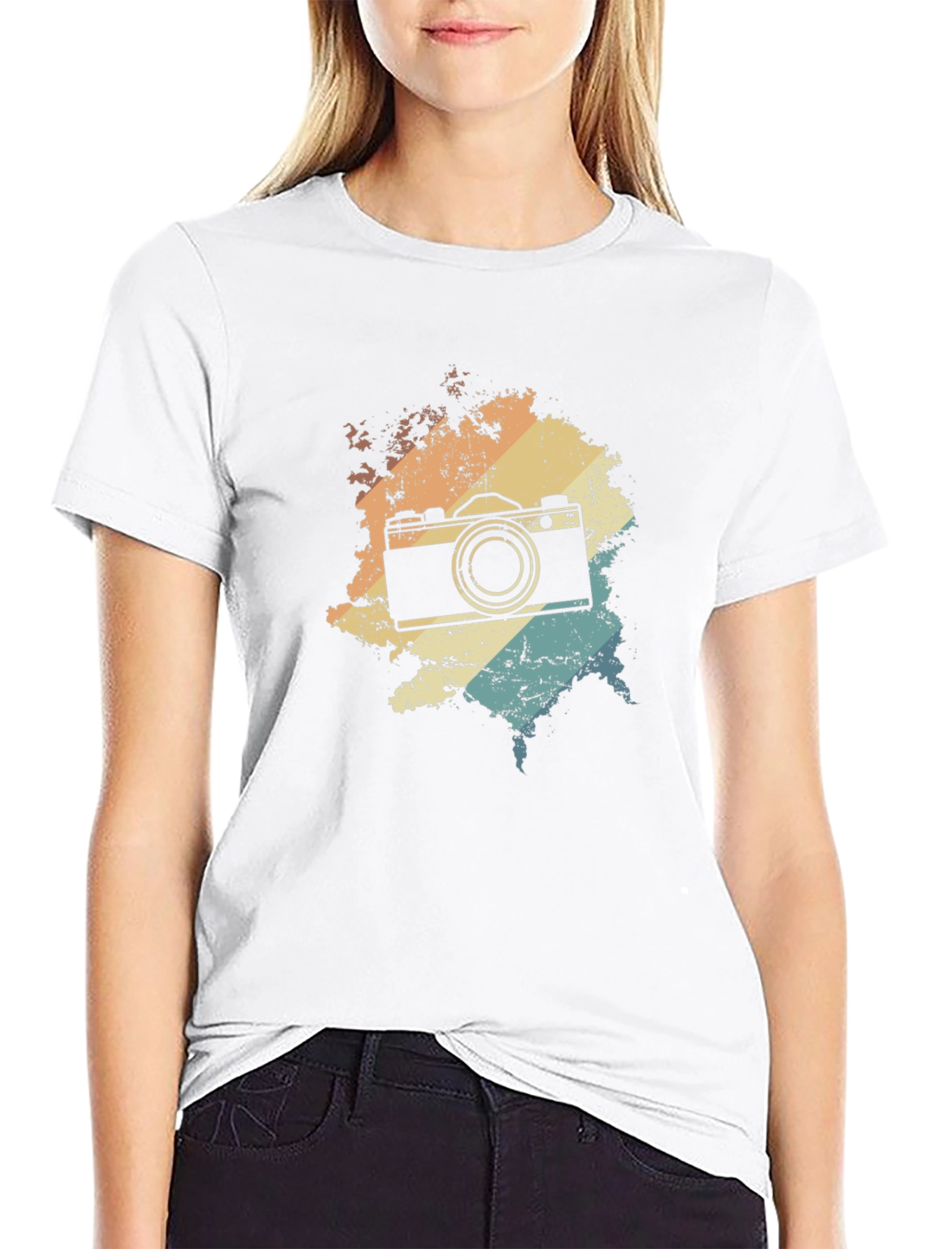 Black Retro Camera Graphic T-Shirt - Vintage Style view 9