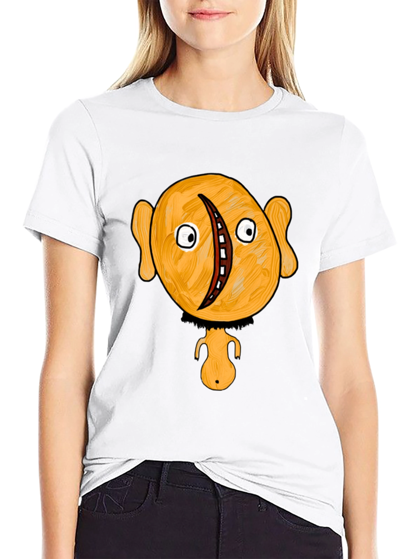 Black Unique Cartoon Character Graphic Black T-Shirt view 9