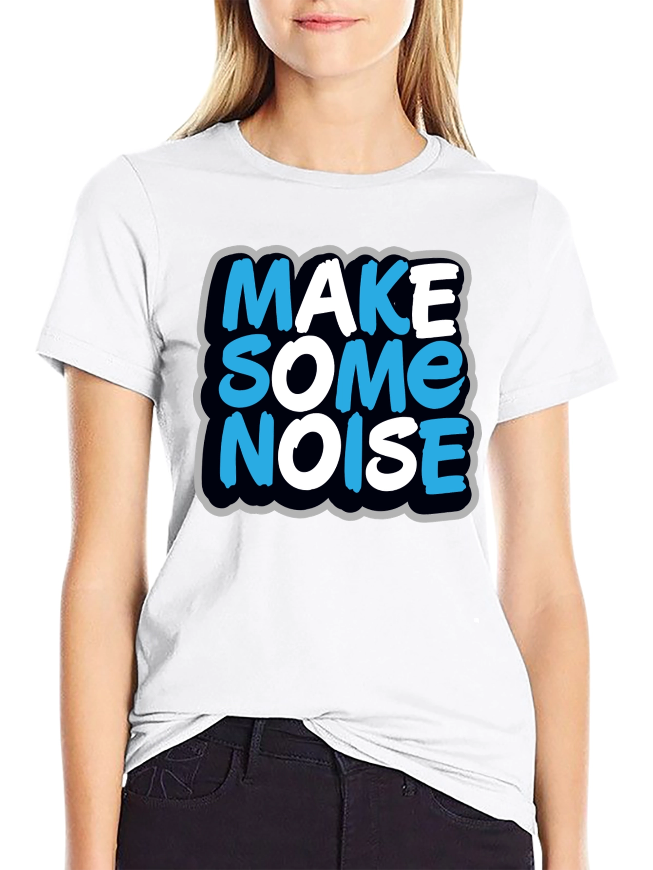 Black Make Some Noise T-Shirt - Black view 9