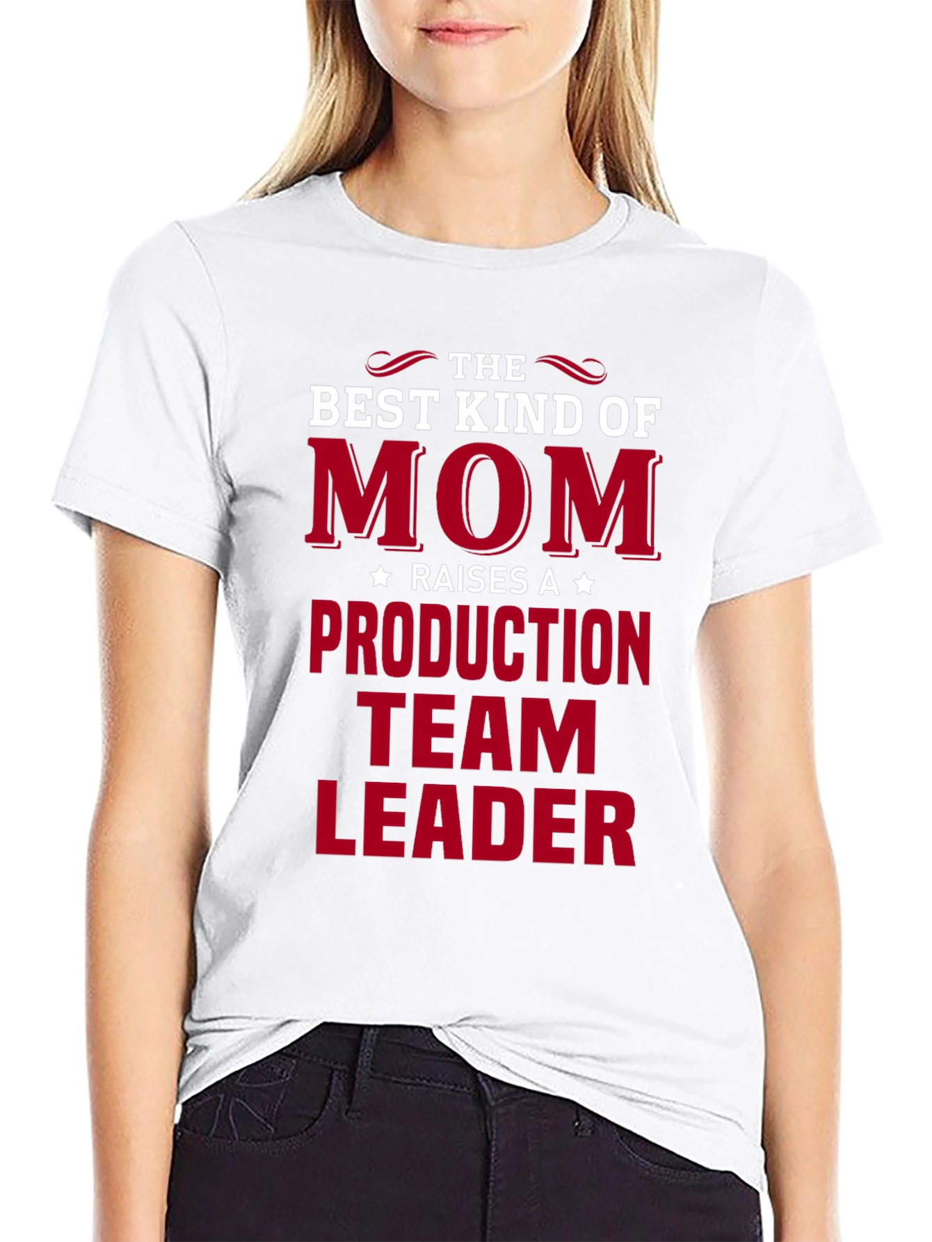 Black Production Team Leader Mom Graphic Tee view 9