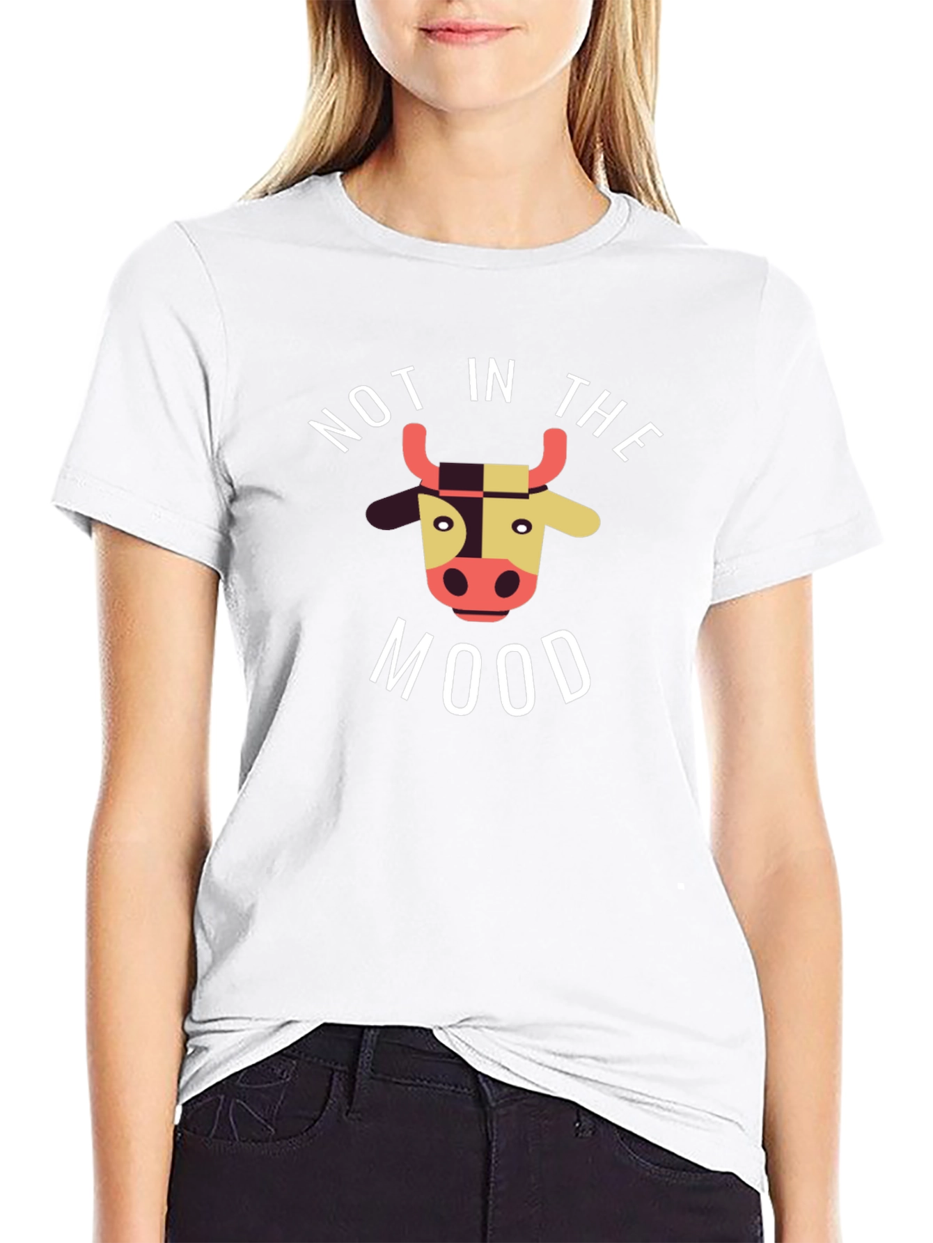 Black Not in the Mood Cow Graphic Tee - Black view 9