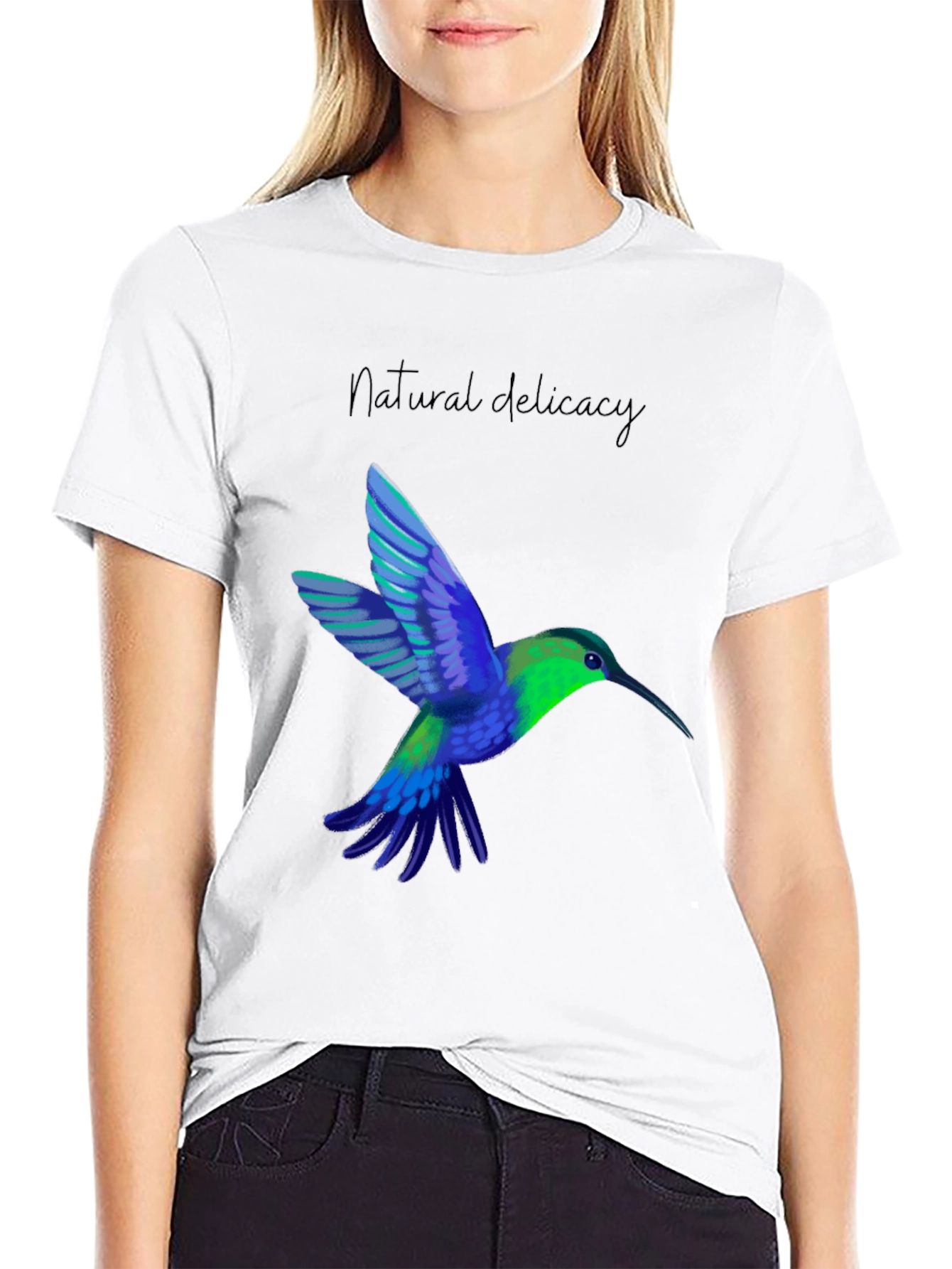 Black Hummingbird Graphic Tee - Natural Delicacy view 9
