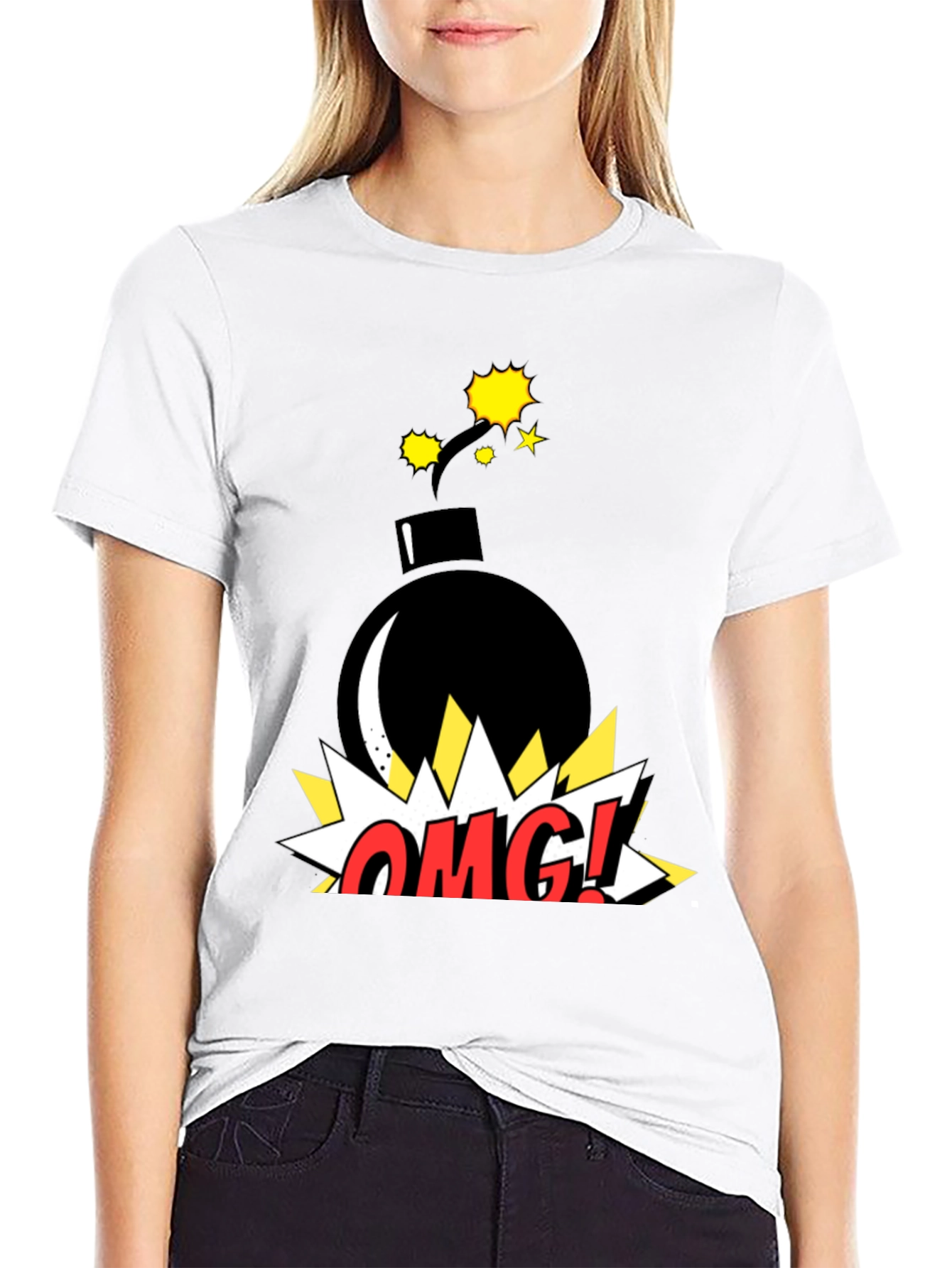 Black OMG! Graphic T-Shirt - Bomb Design view 9