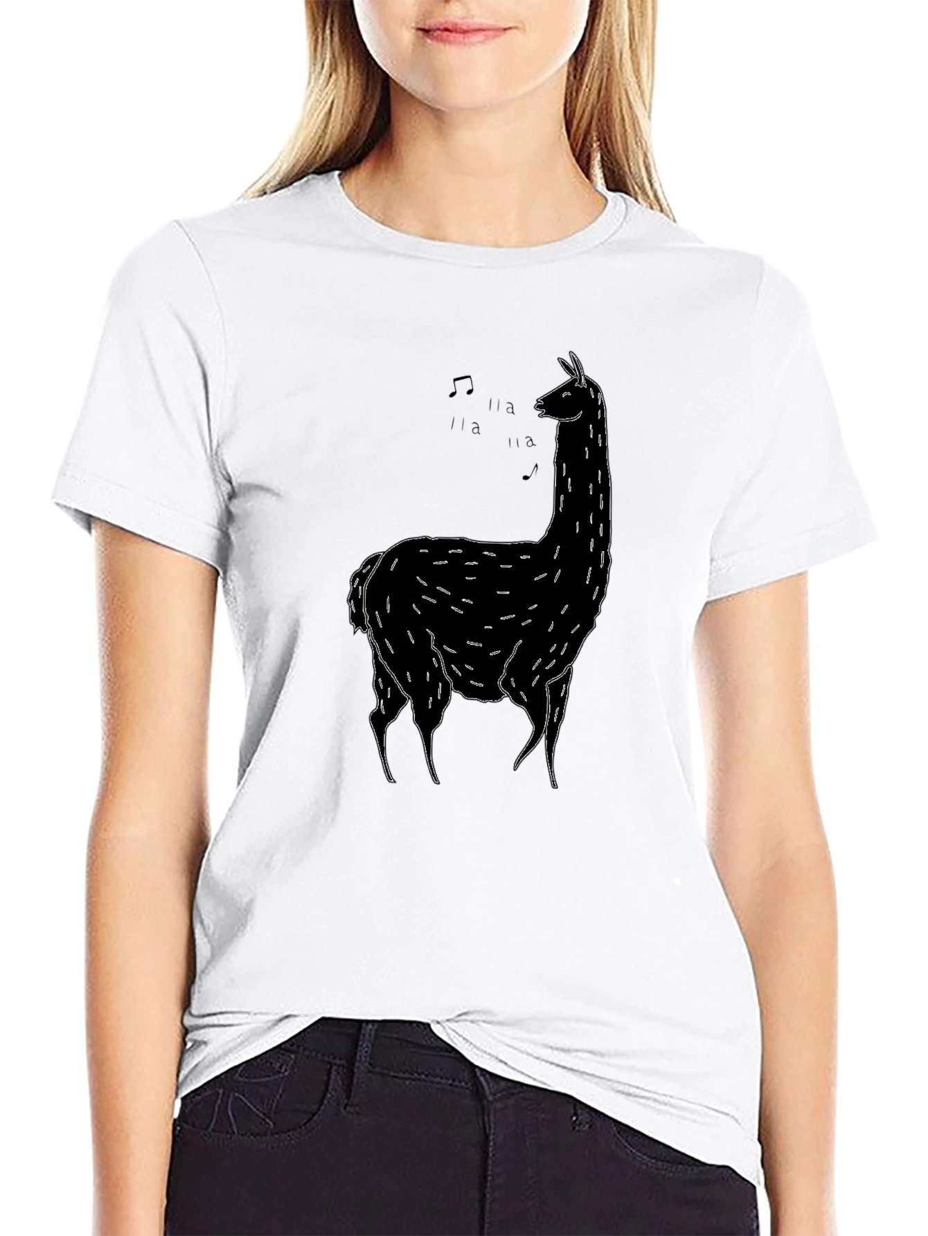 Black Llama Singing T-Shirt - Unique Graphic Tee view 9