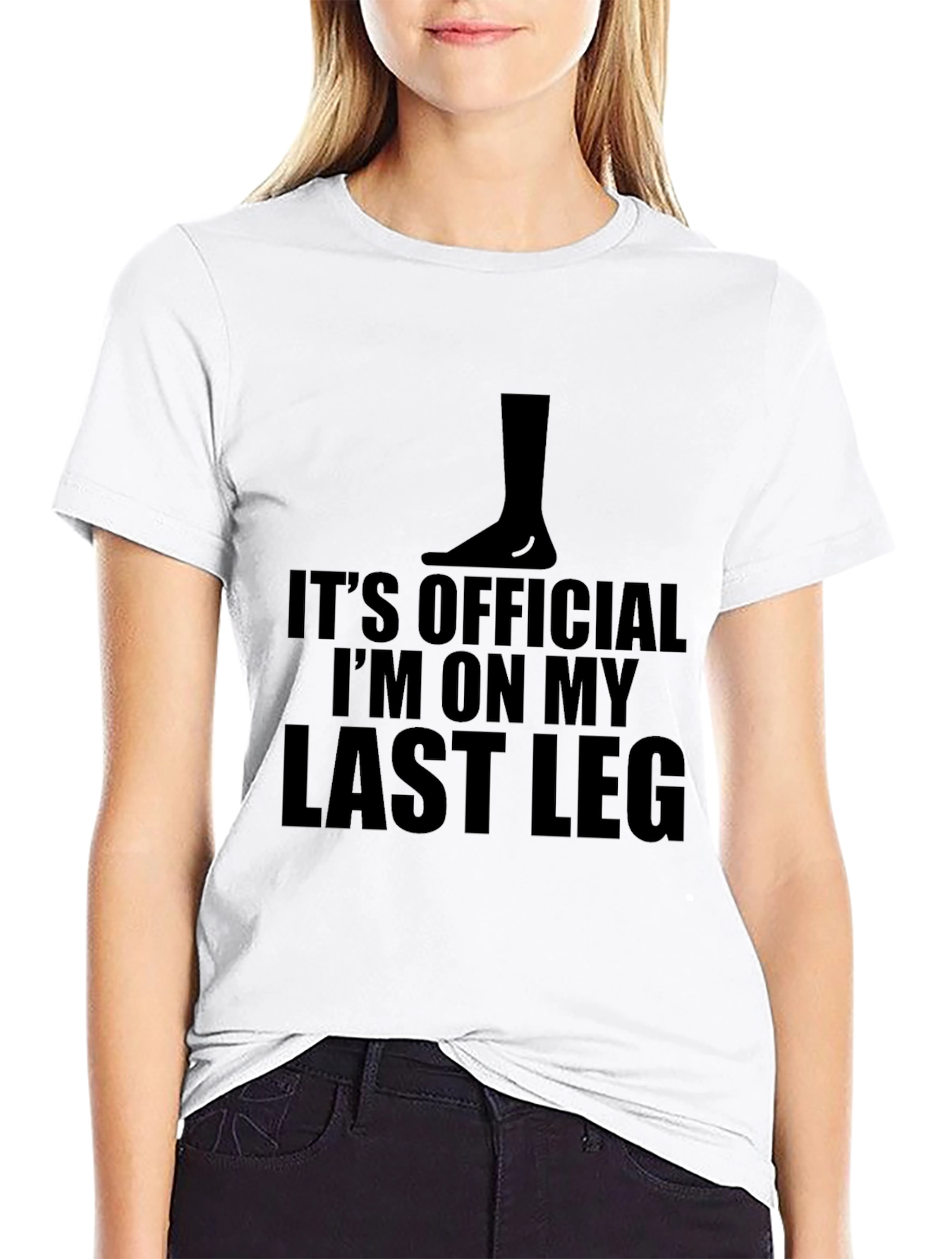 Black Funny Last Leg T-Shirt - Humorous Graphic Tee view 9