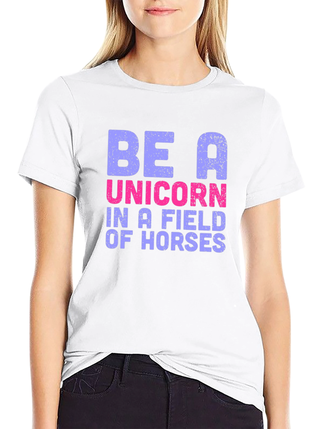 Black Be A Unicorn T-Shirt - Novelty Graphic Tee view 9