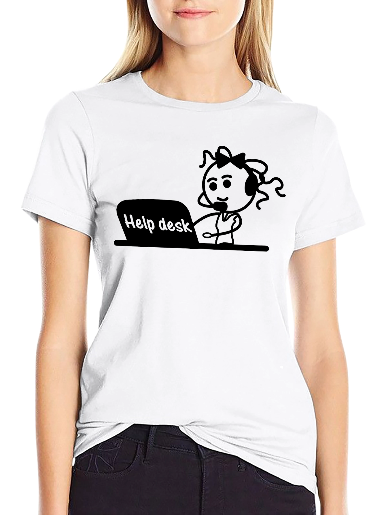 Black Help Desk Graphic Tee view 9