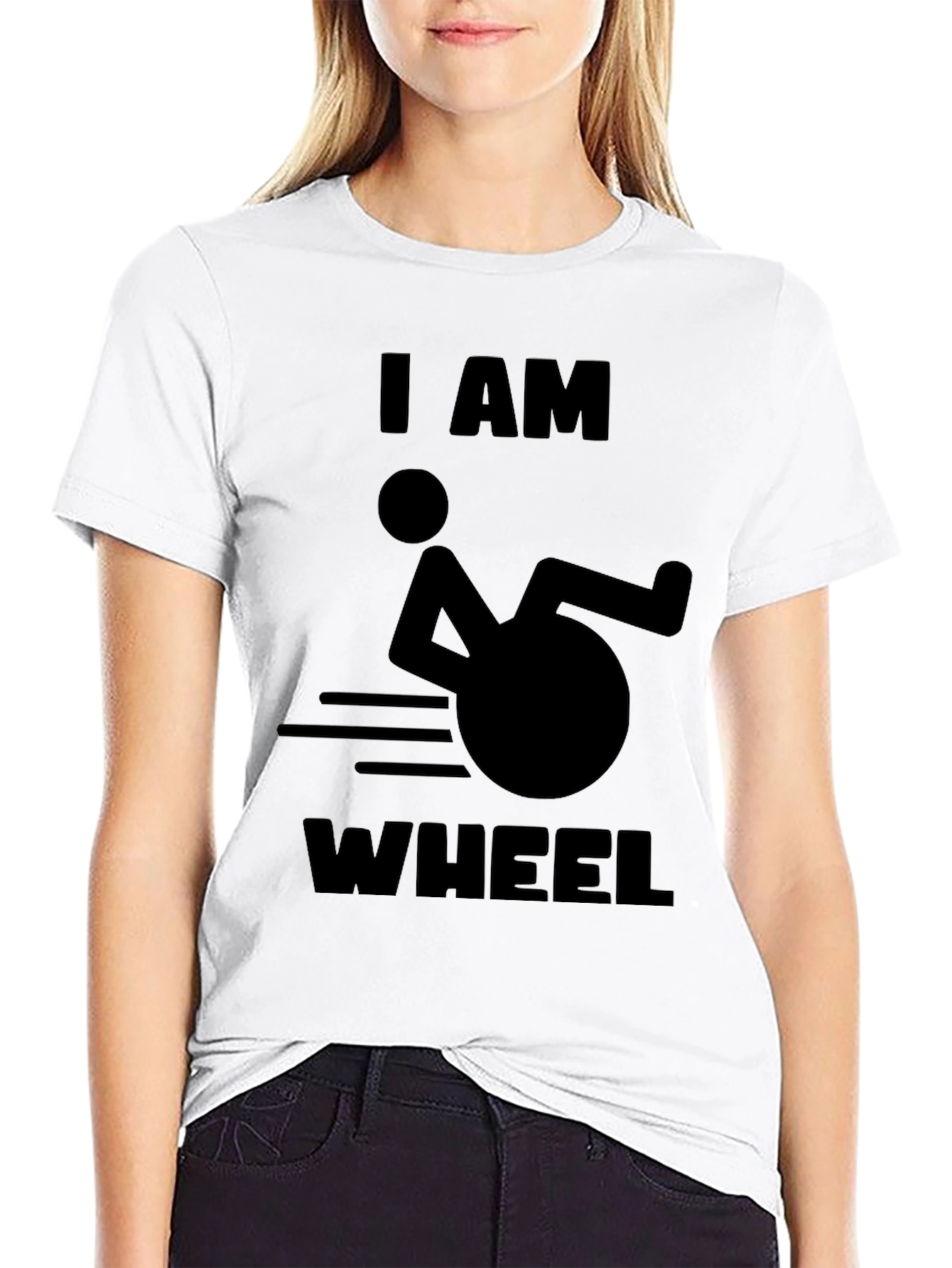 Black I AM WHEEL T-Shirt -  Humorous Design view 9