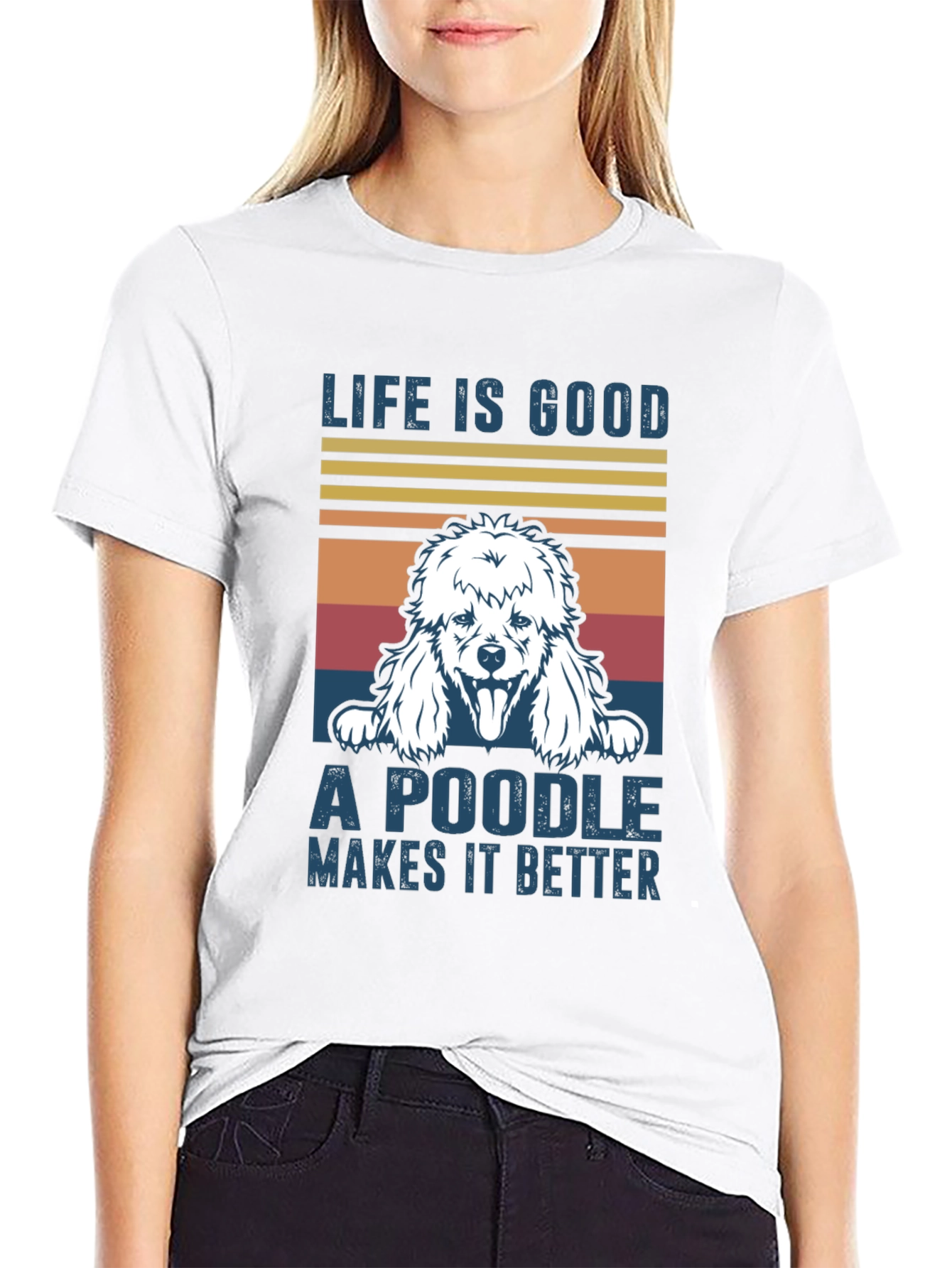 Black Life is Good Poodle T-Shirt view 9