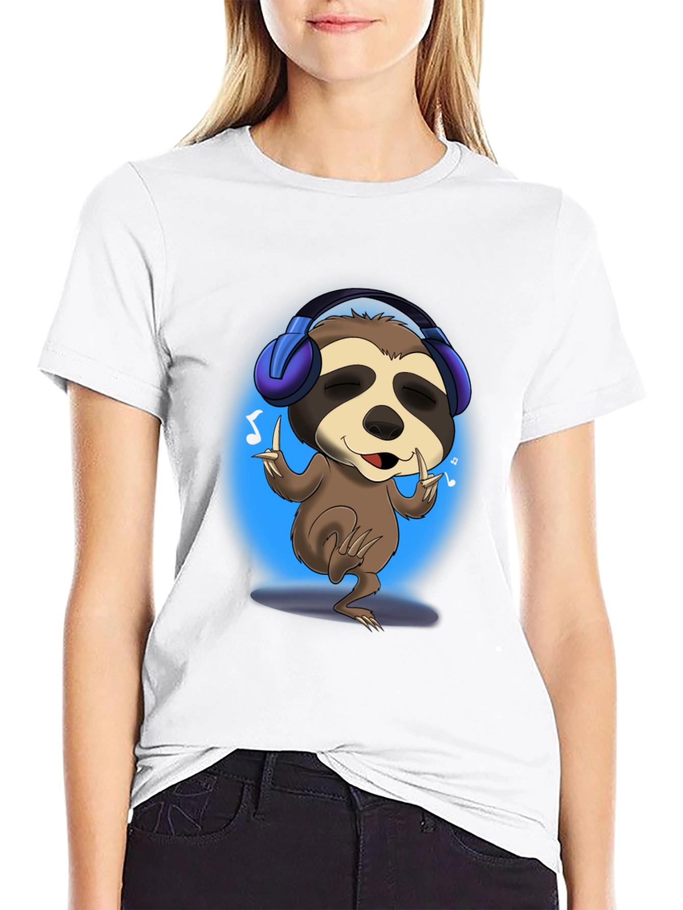 Black Sloth DJ Graphic Tee - Cool & Comfy T-Shirt view 9
