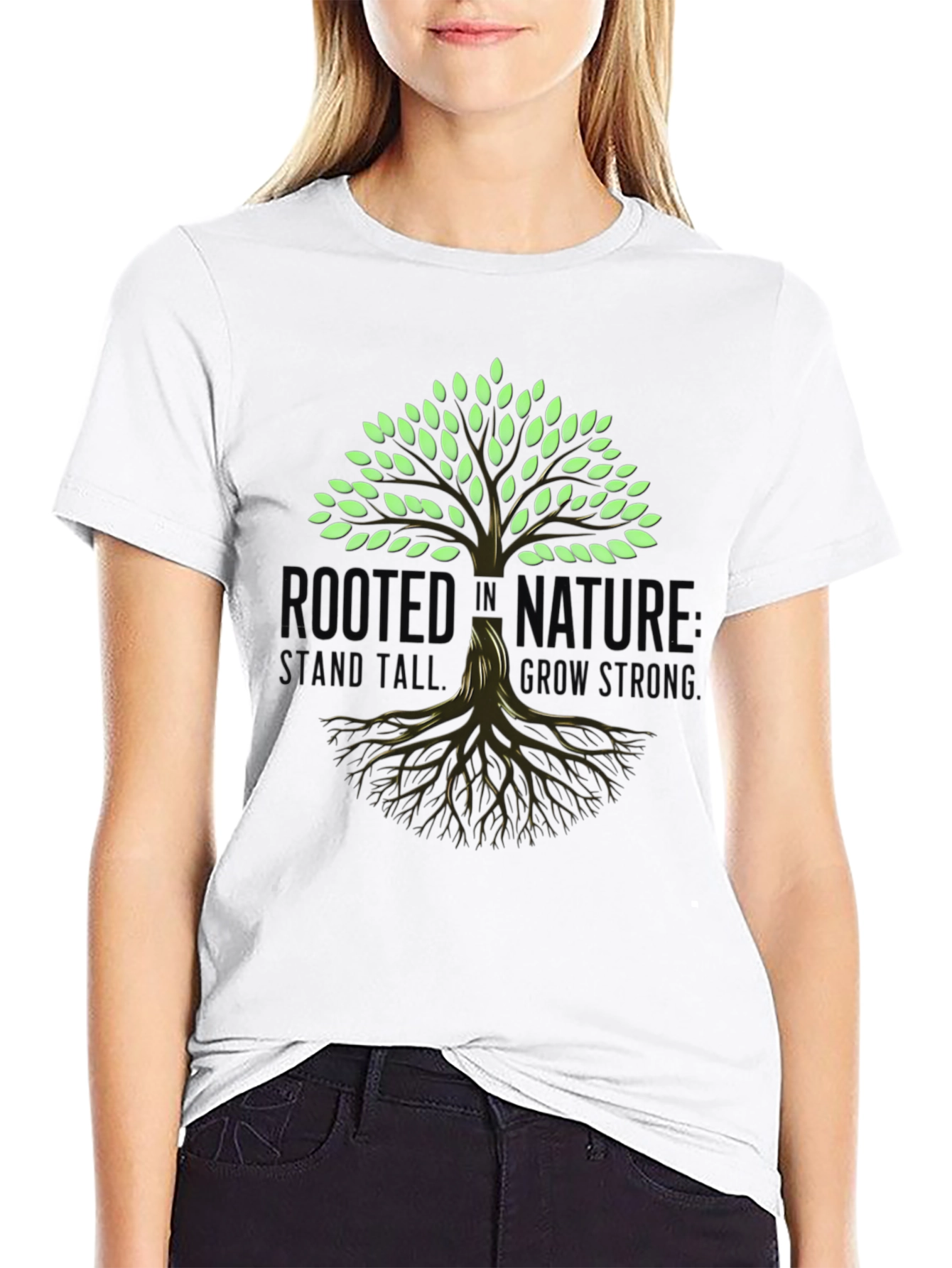 Black Rooted in Nature Graphic T-Shirt - Stay Strong view 9