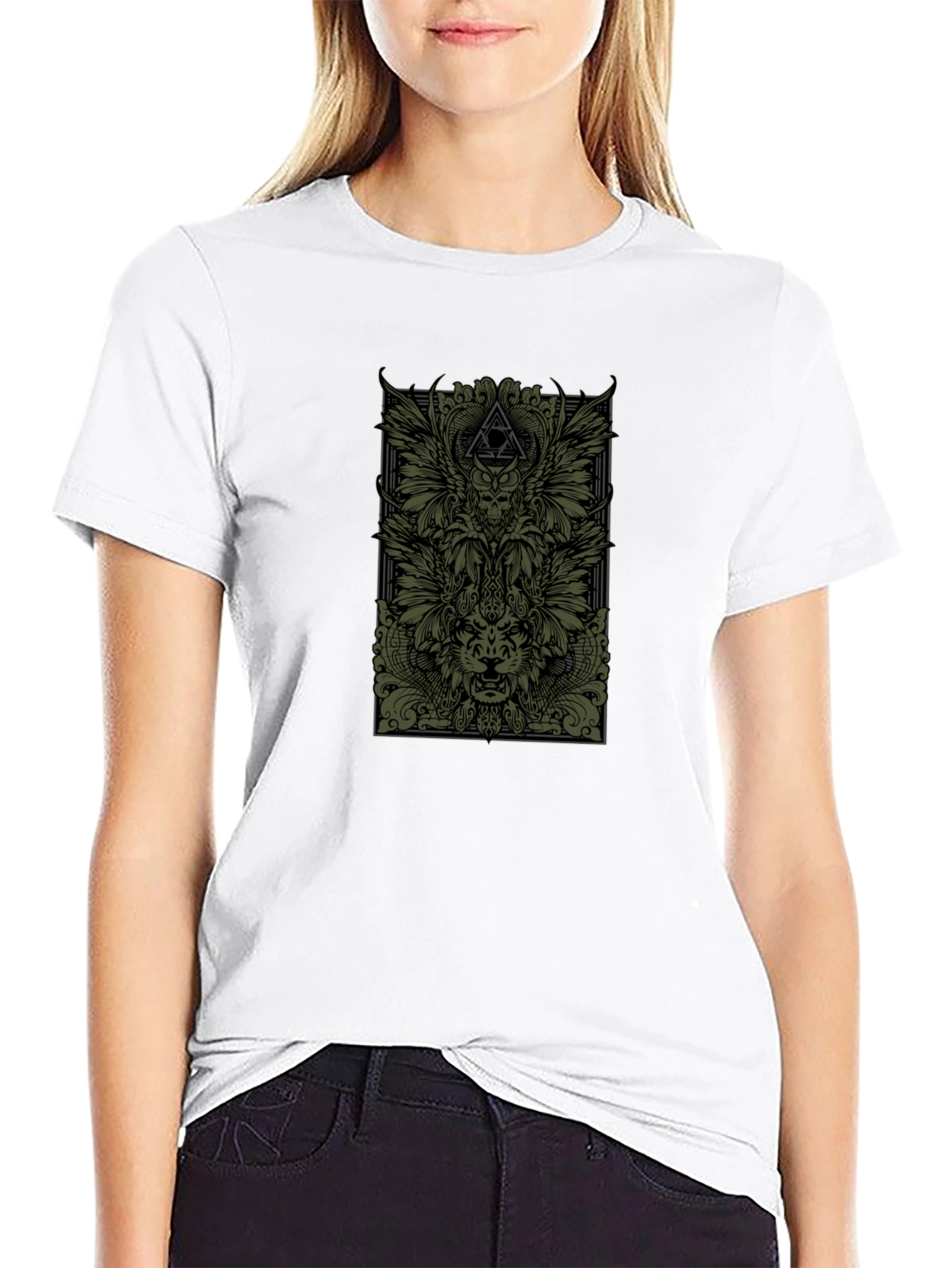 Black Unique Graphic Print Black T-Shirt view 9