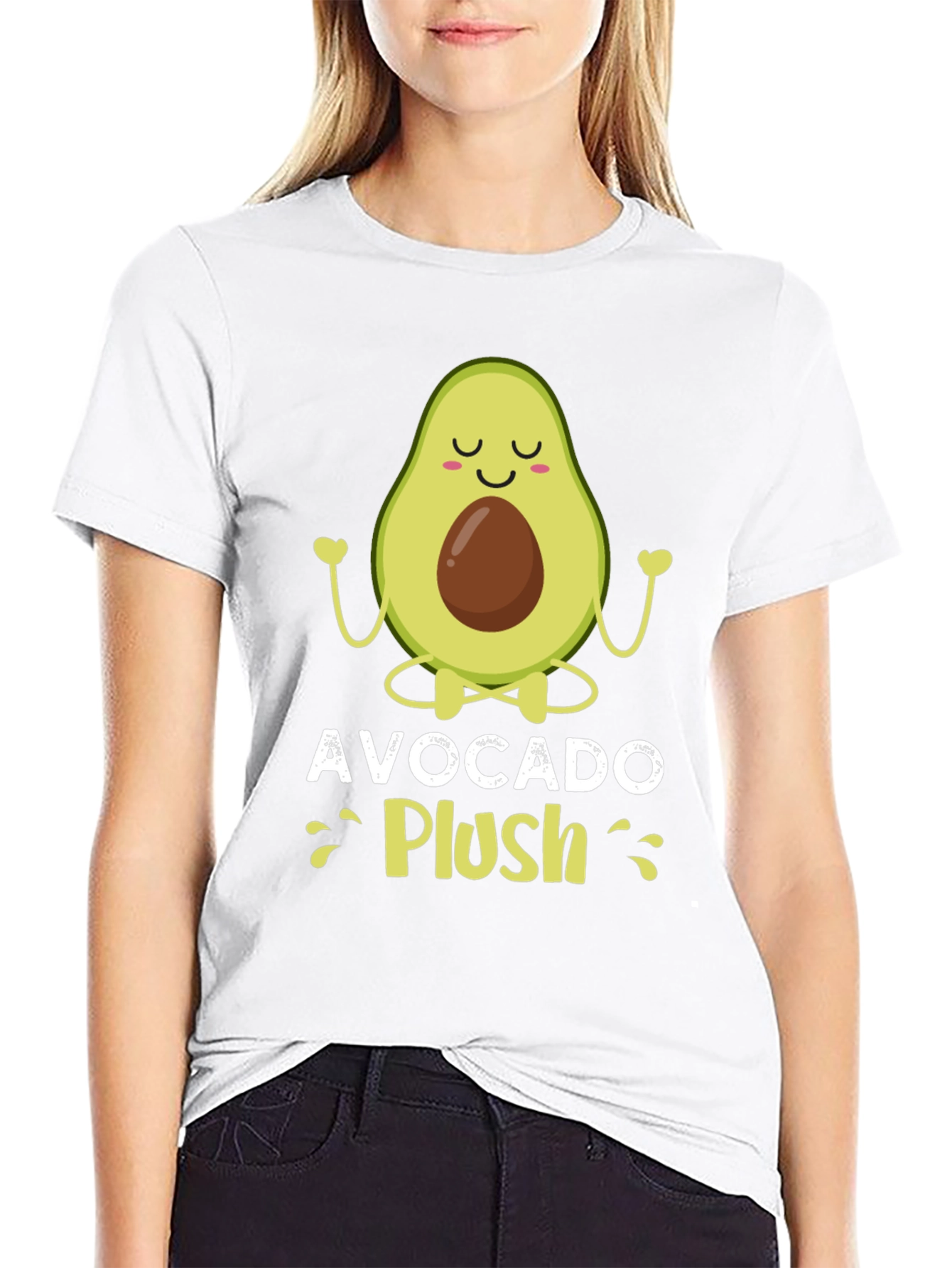 Black Avocado Plush T-Shirt - Yoga Style Tee view 9