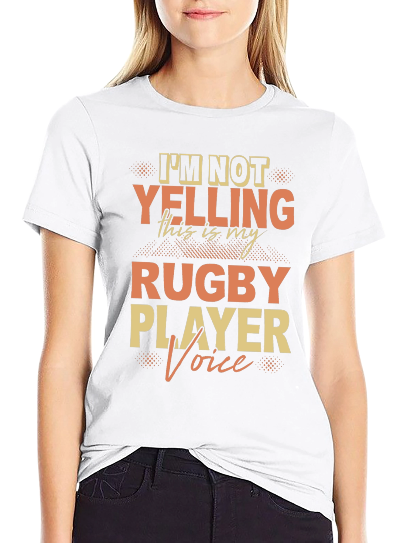 Black Rugby Player Voice T-Shirt view 9