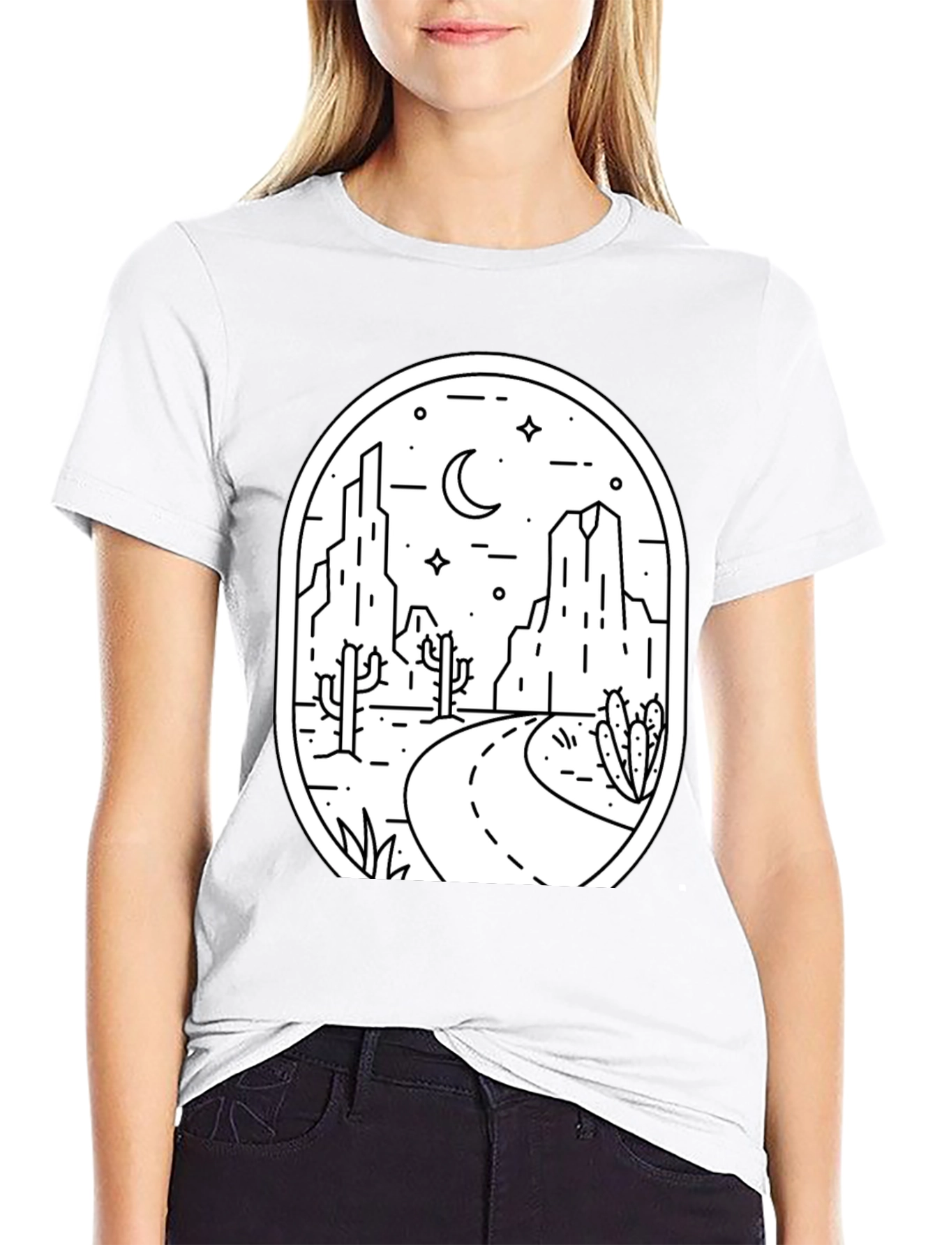 Black Desert Landscape Graphic Tee - Black view 9