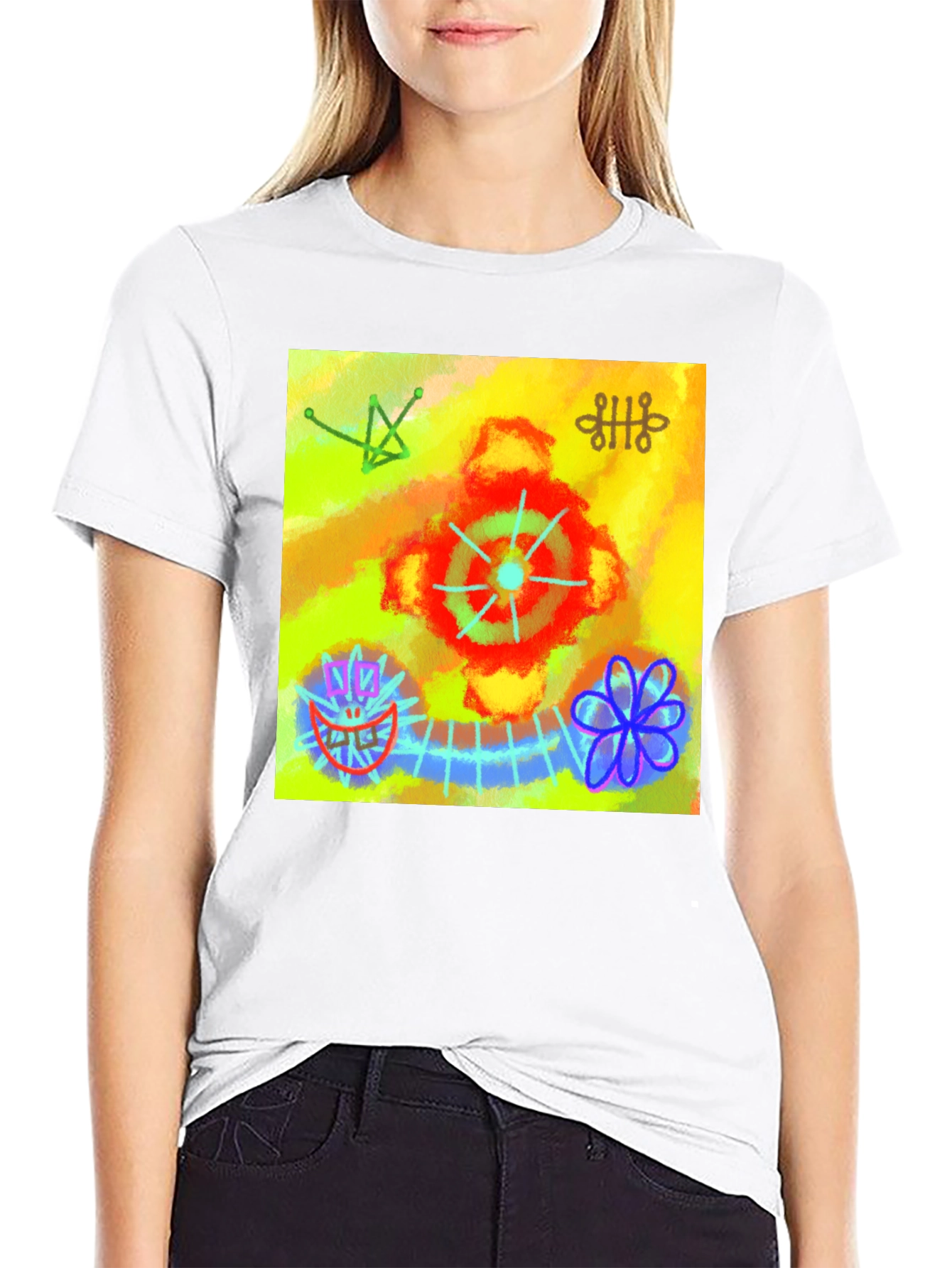 Black Abstract Art Graphic Tee - Unique Design view 9