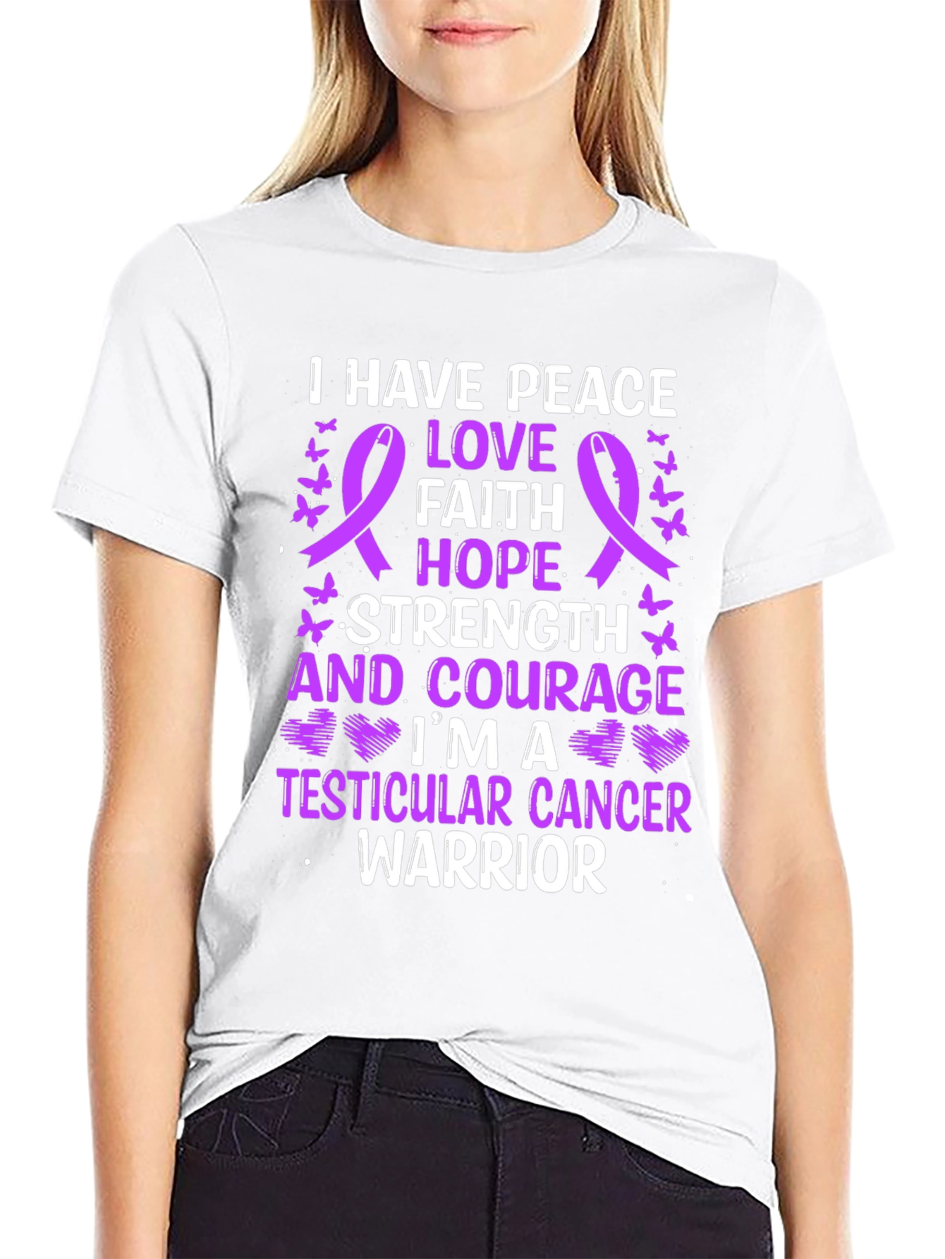 Black Testicular Cancer Warrior Graphic Tee view 9