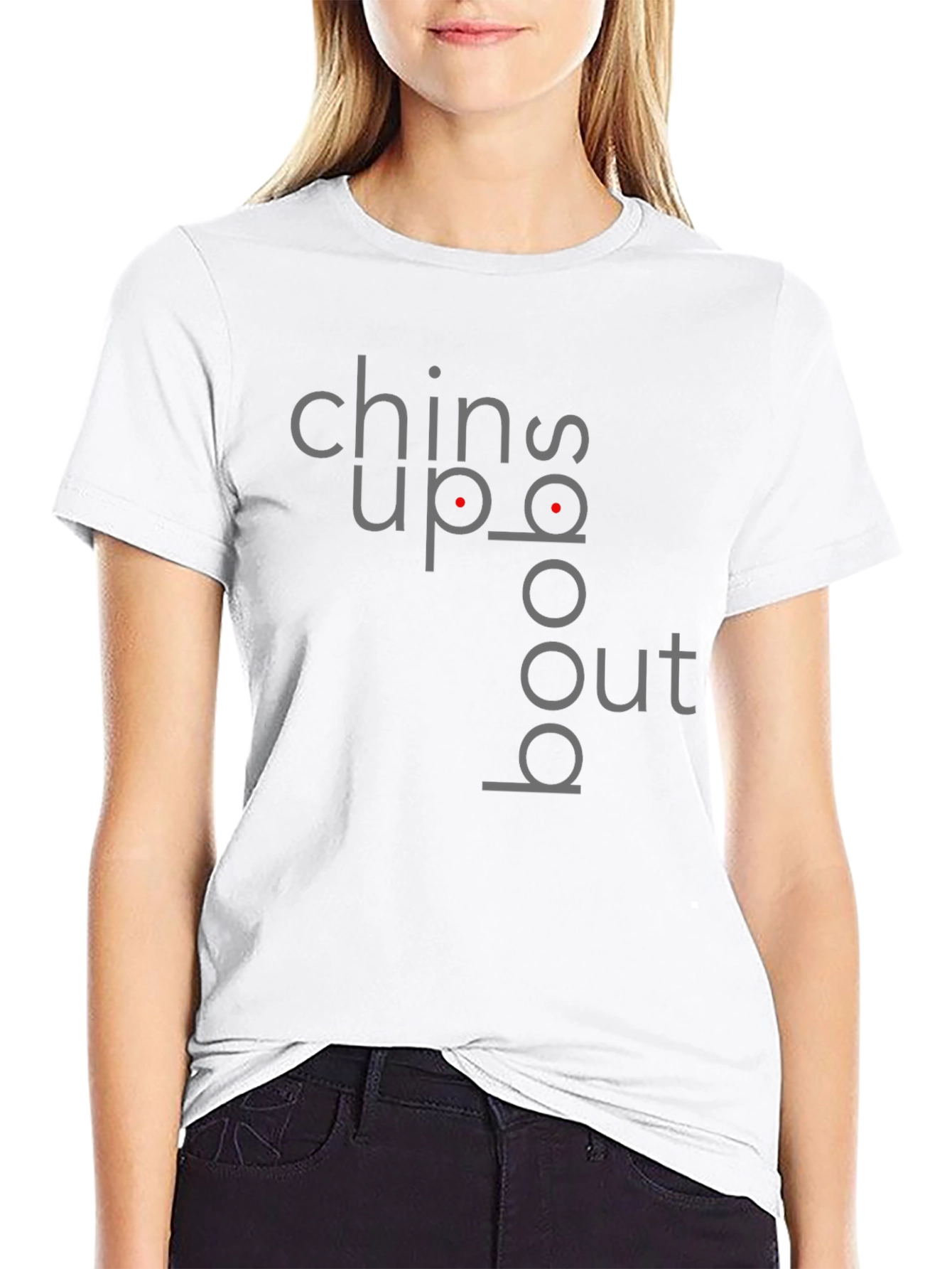 Black Chin Up Boobs Out Graphic T-Shirt view 9