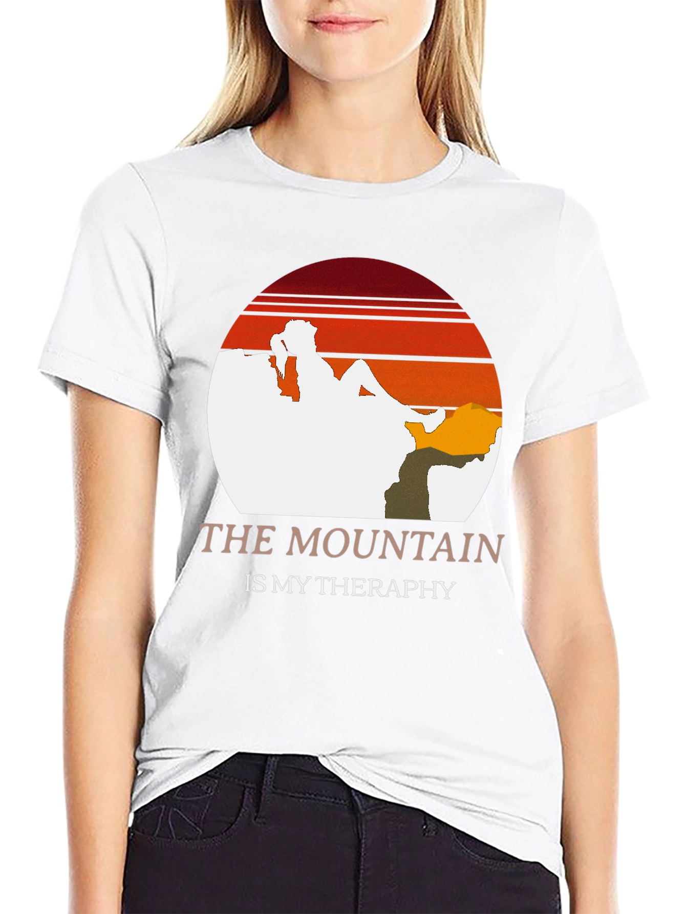 Black The Mountain is My Therapy Tee view 9