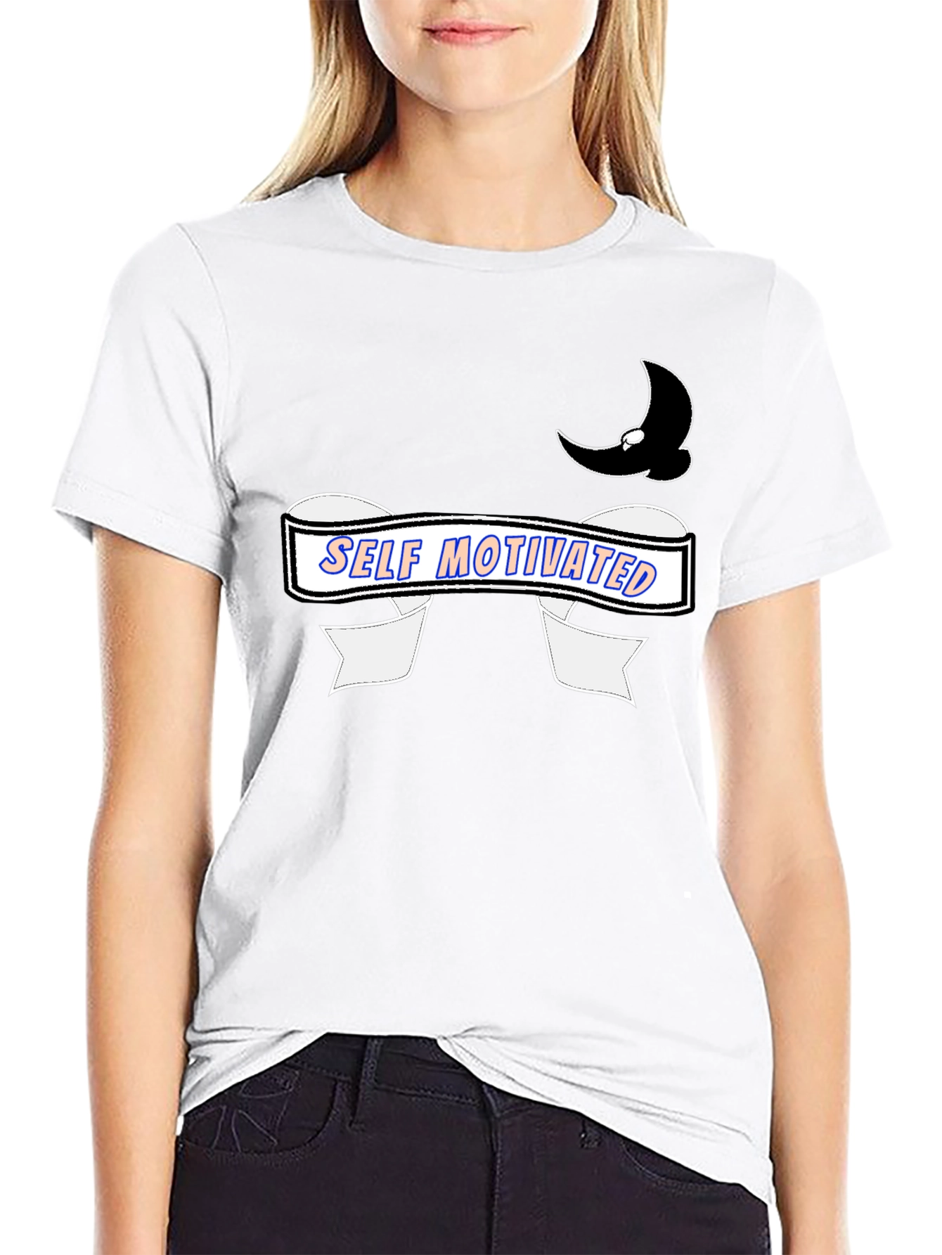 Black Self Motivated Black Graphic Tee view 9