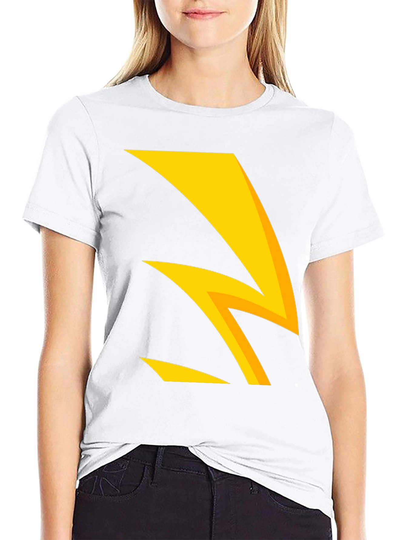 Black Bold Lightning Bolt Graphic Tee - Black Cotton Blend view 9