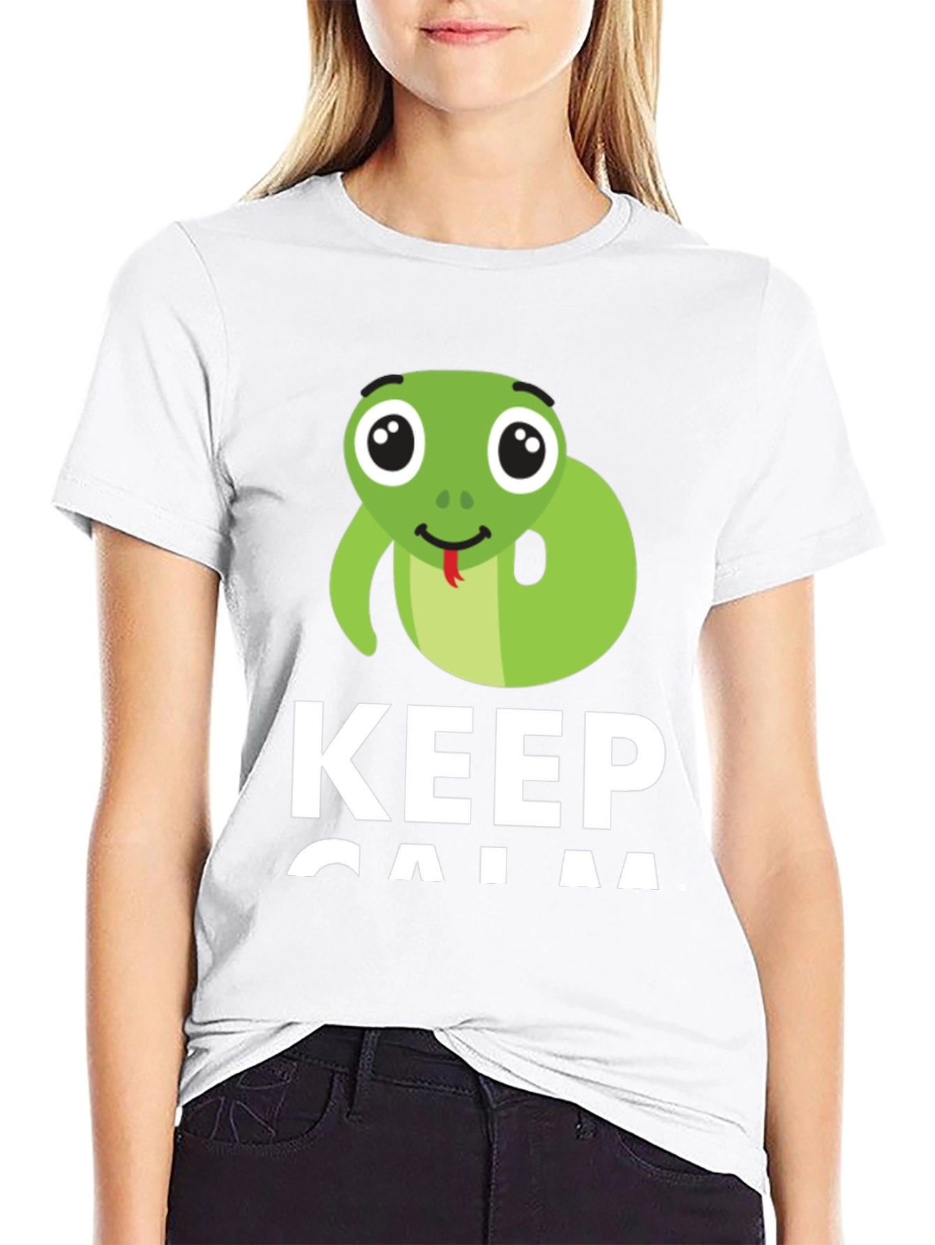 Black Keep Calm Snake T-Shirt view 9