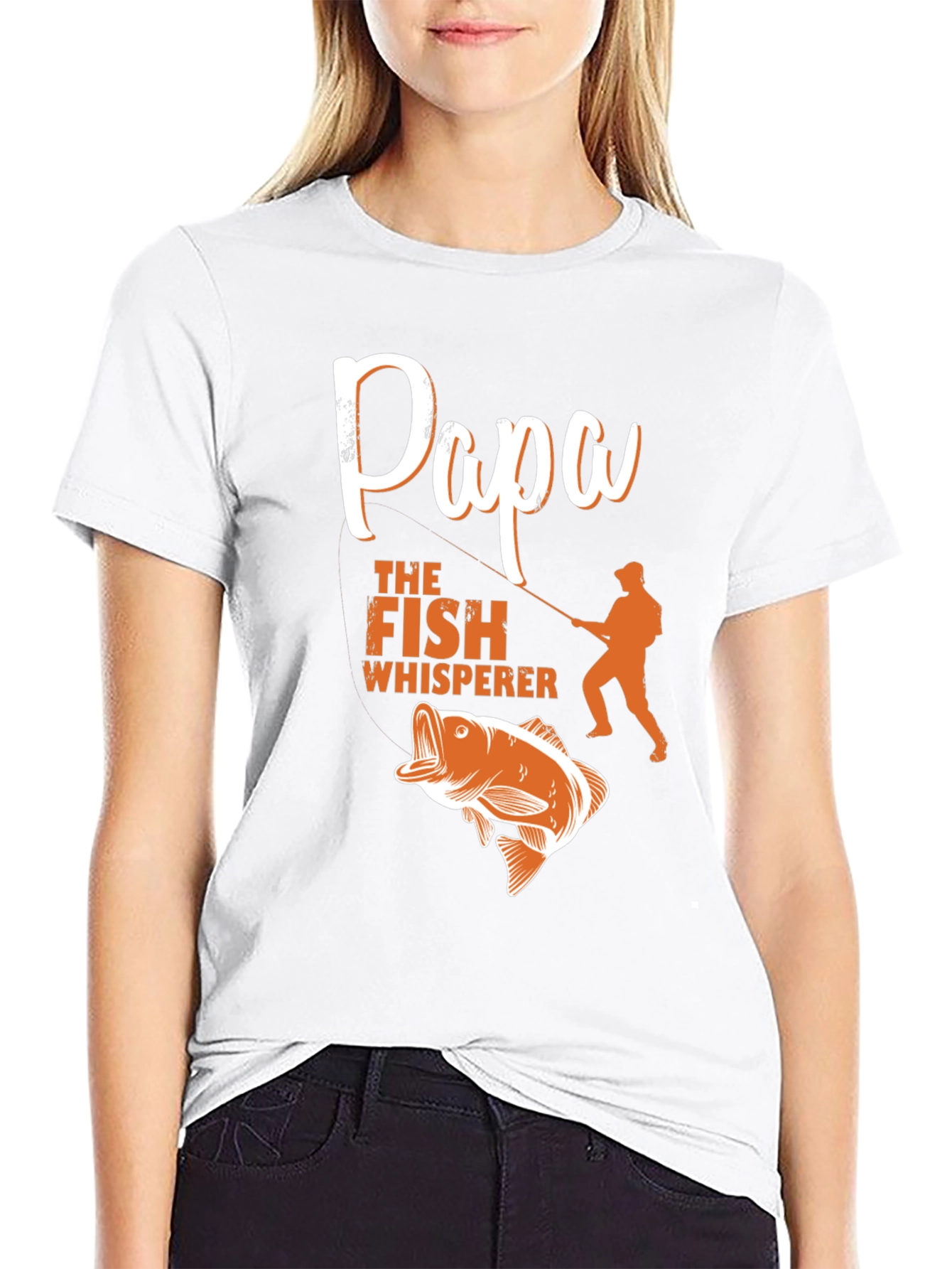 Black Papa the Fish Whisperer T-Shirt view 9