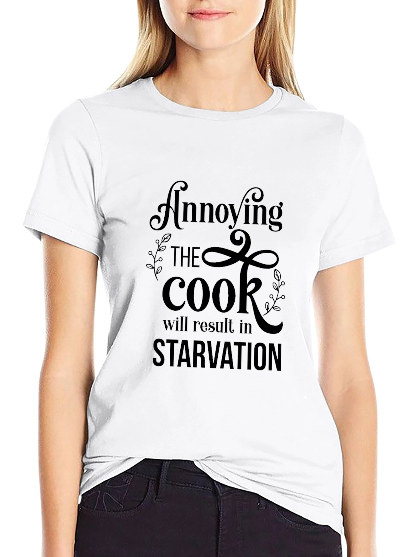 Black Annoying the Cook T-Shirt - Starvation Warning view 9