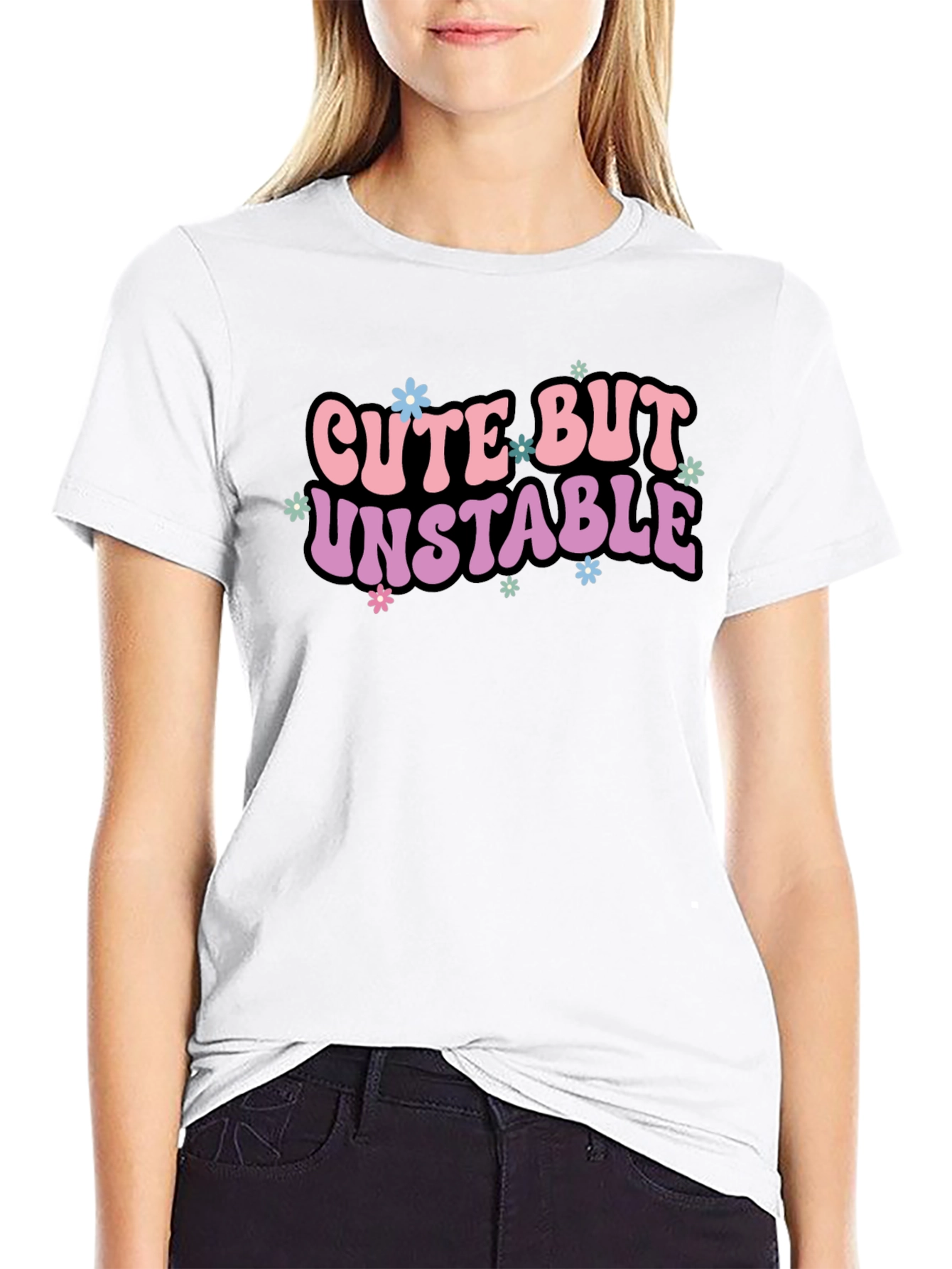 Black Cute But Unstable Graphic Tee view 9