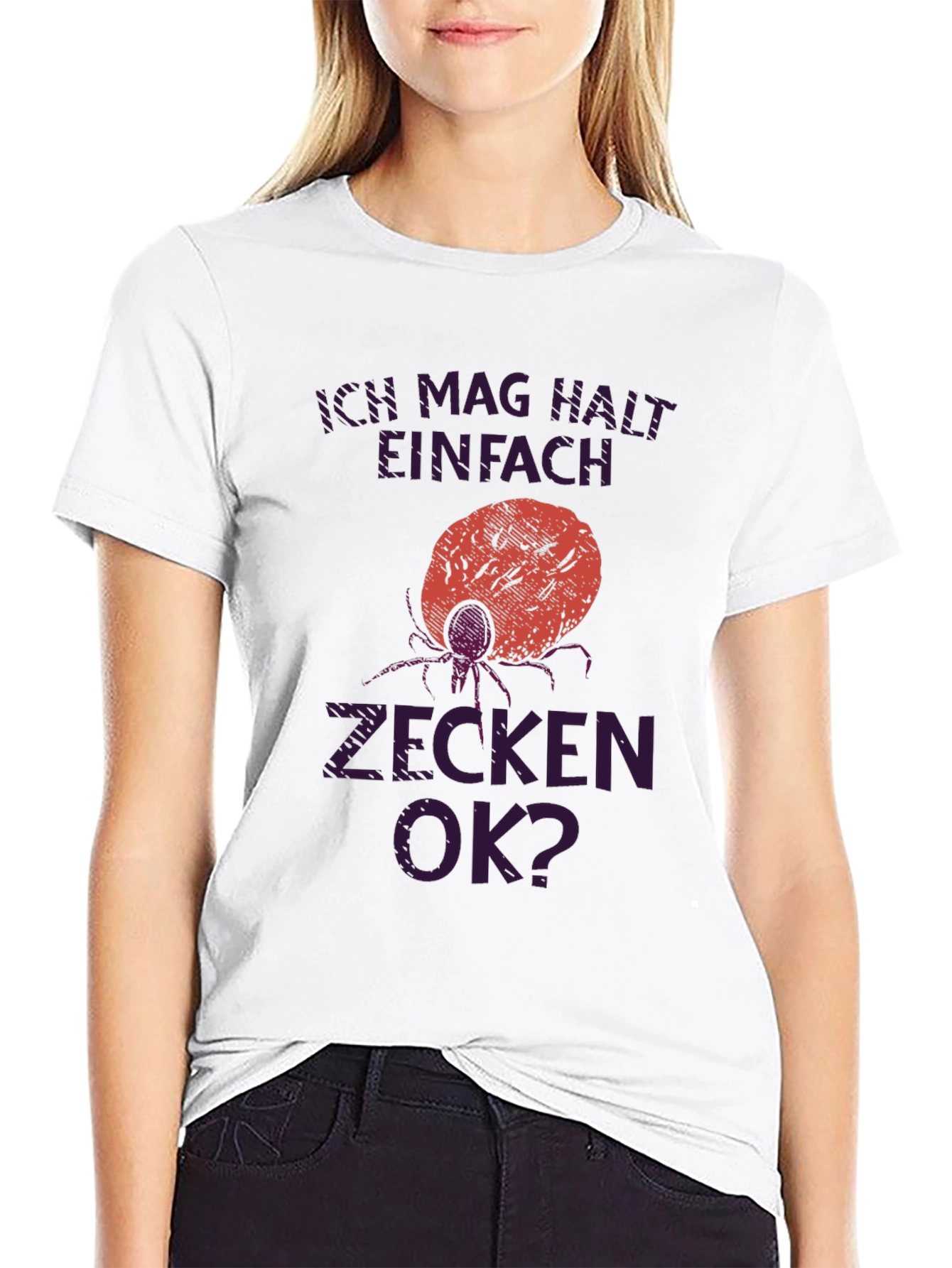 Black Ich Mag Halt Einfach Zecken Ok? Graphic Tee view 9