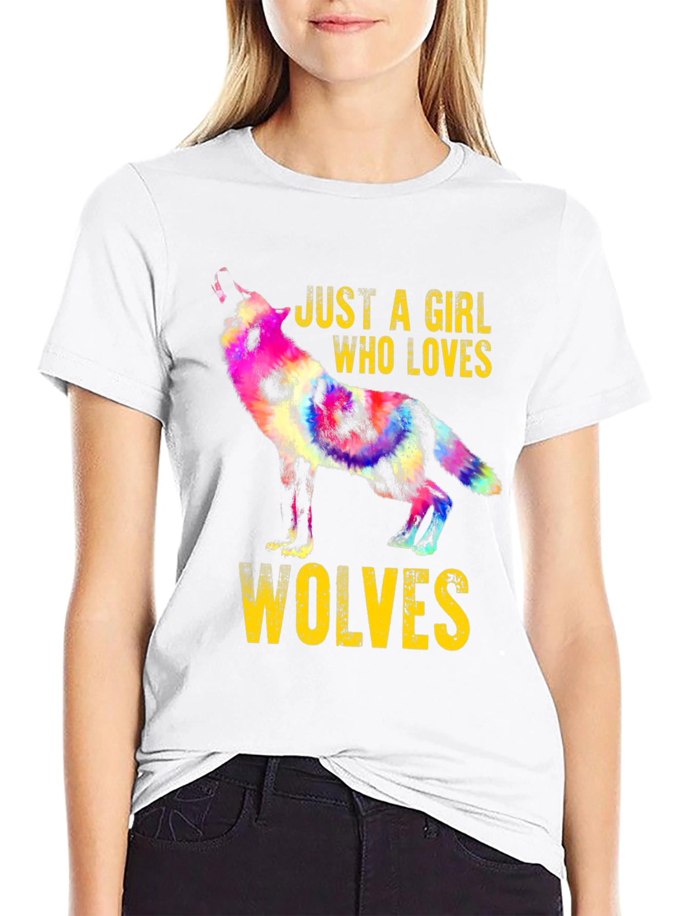 Black Girl Who Loves Wolves Graphic Tee view 9