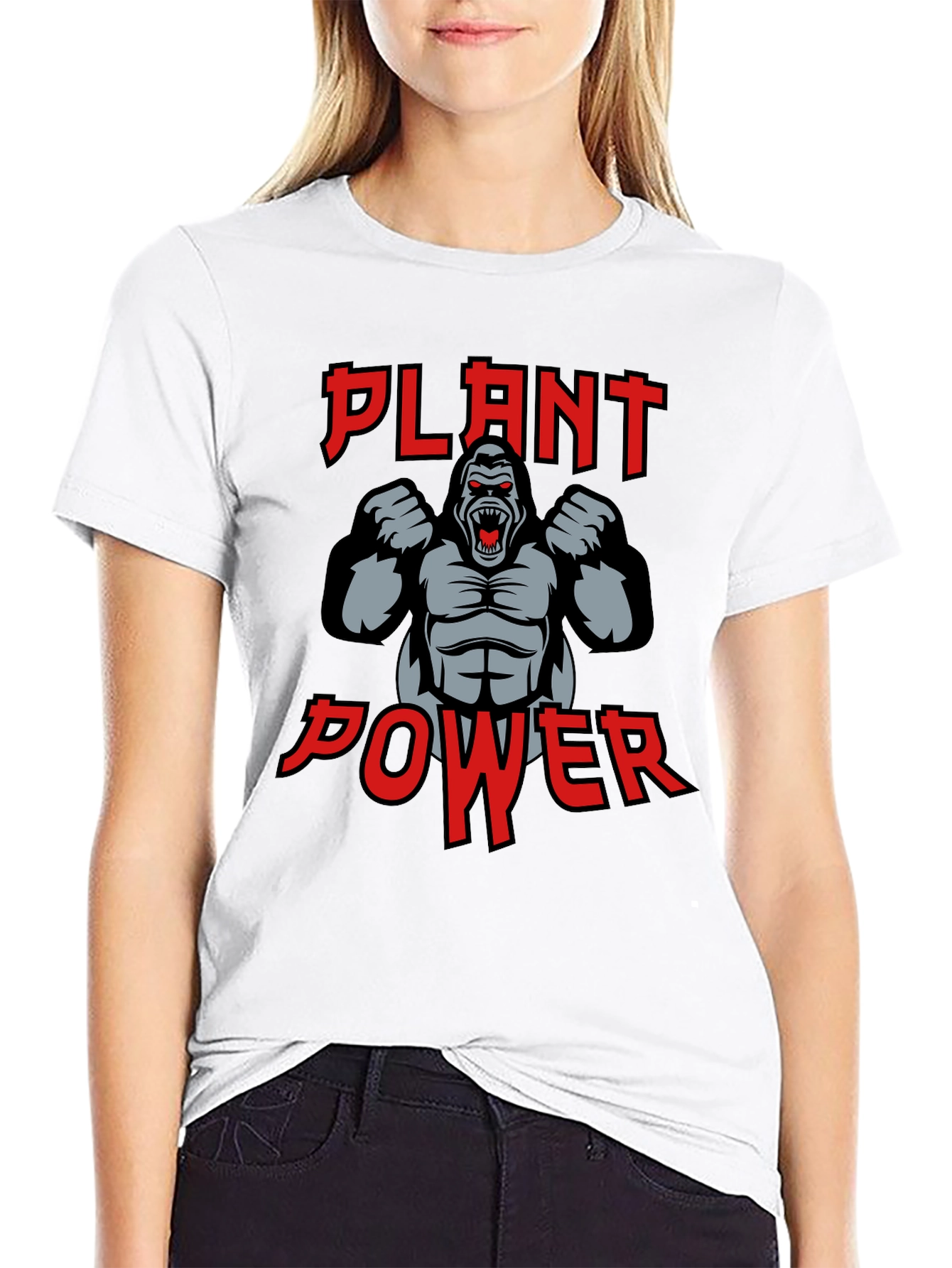 Black Plant Power Gorilla Graphic T-Shirt view 9
