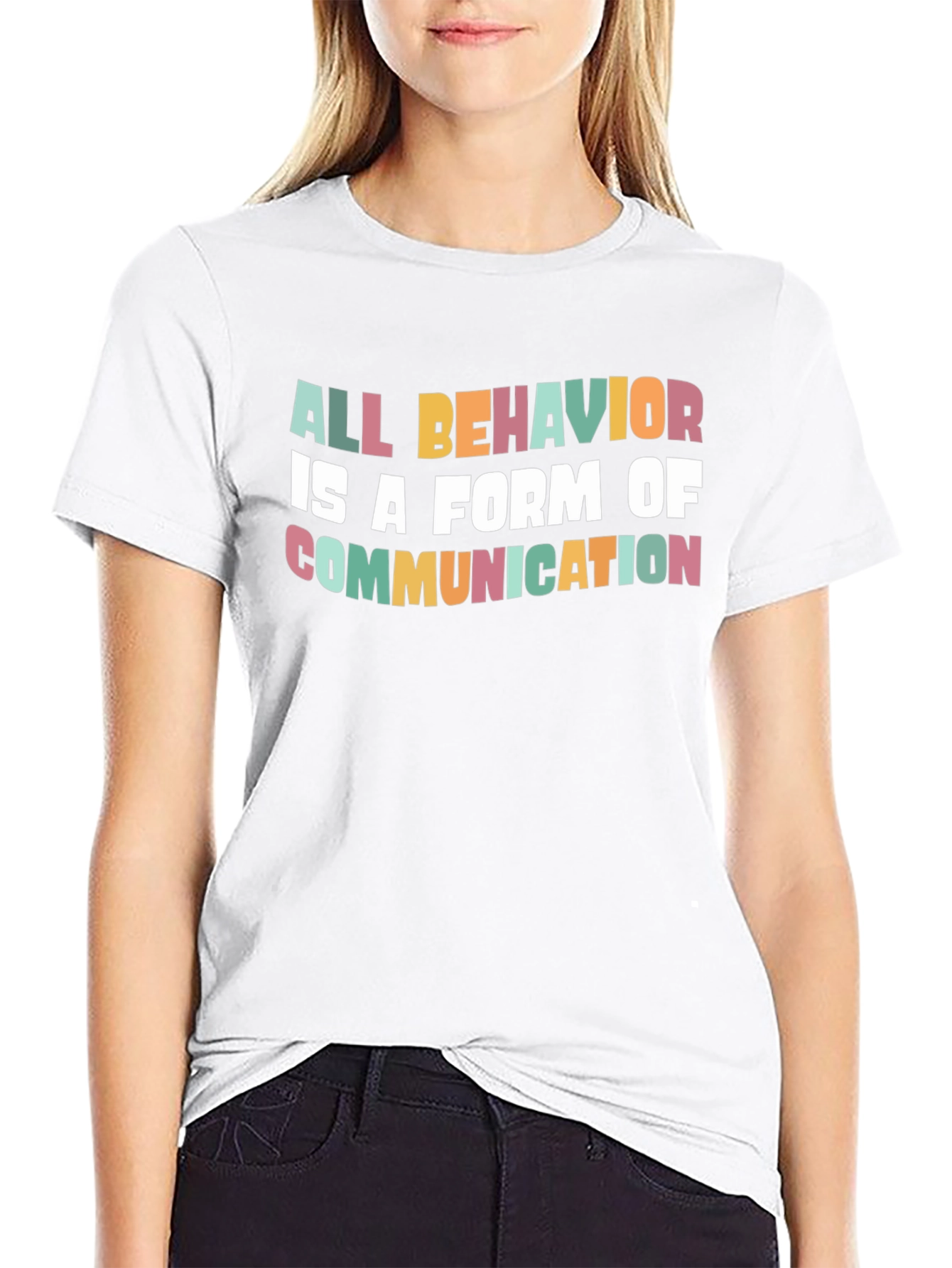 Black All Behavior is Communication Graphic Tee view 9