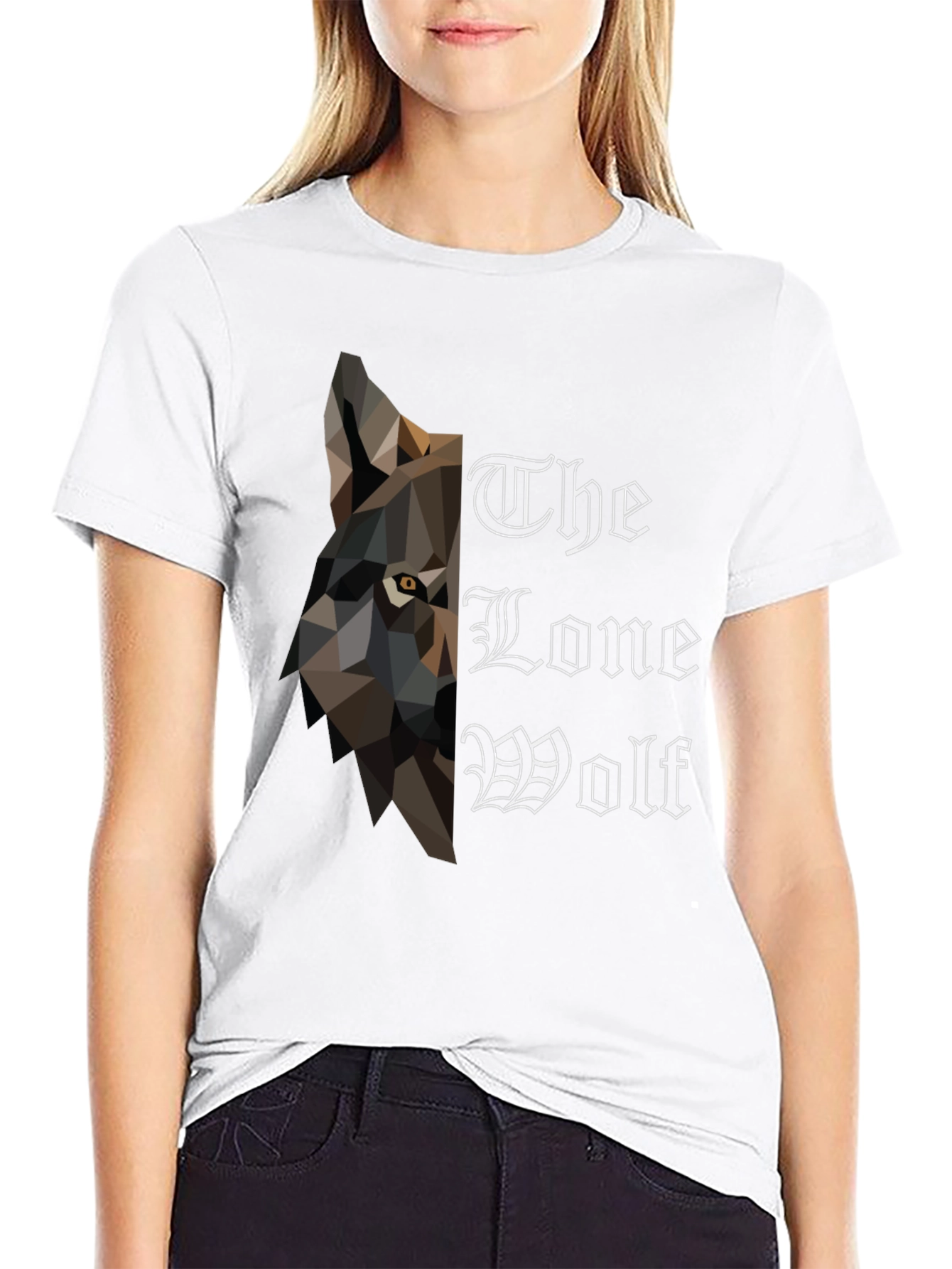 Black The Lone Wolf Graphic Print T-Shirt view 9