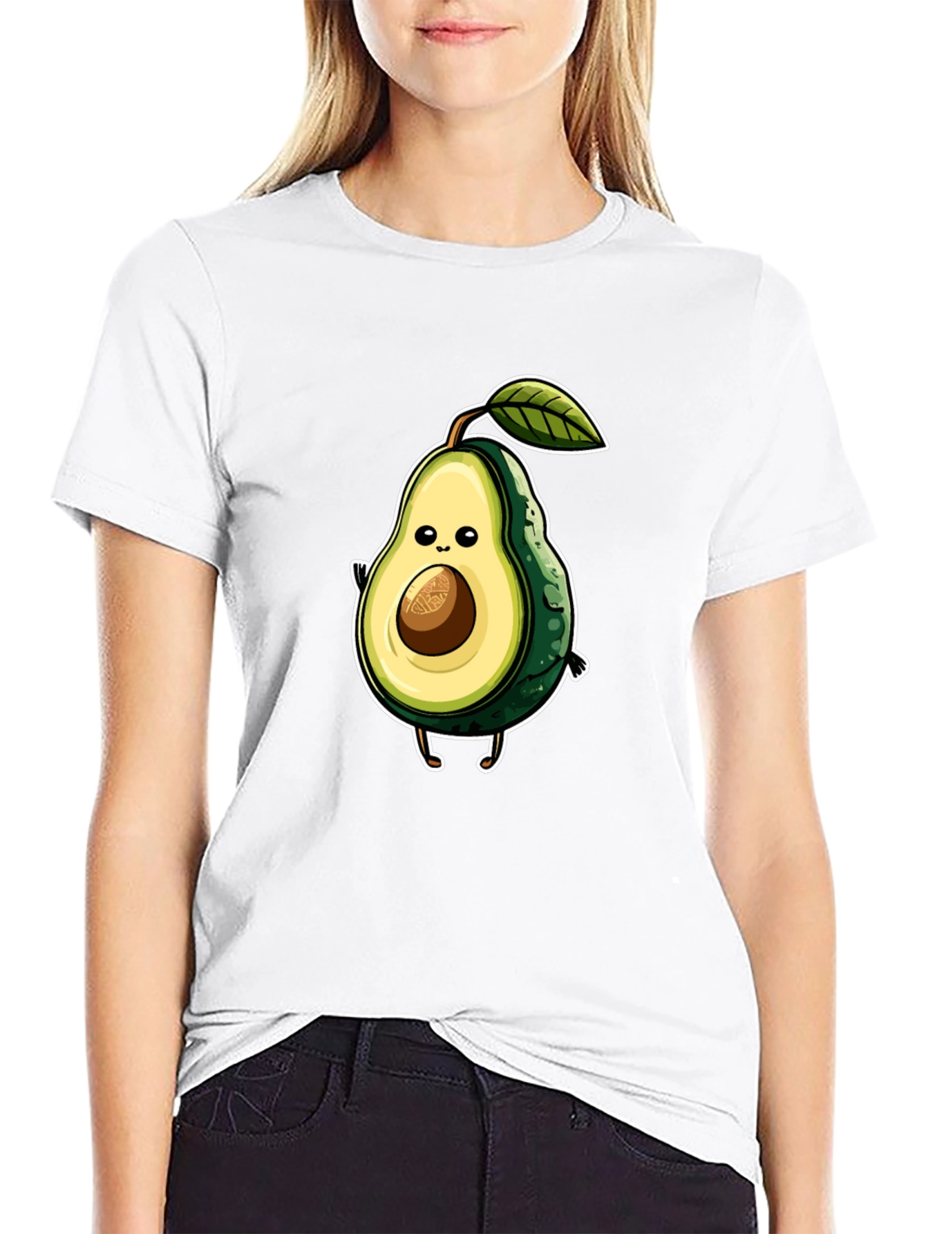 Funny Avocado Cartoon Graphic T-Shirt - Unisex Black Tee - 9