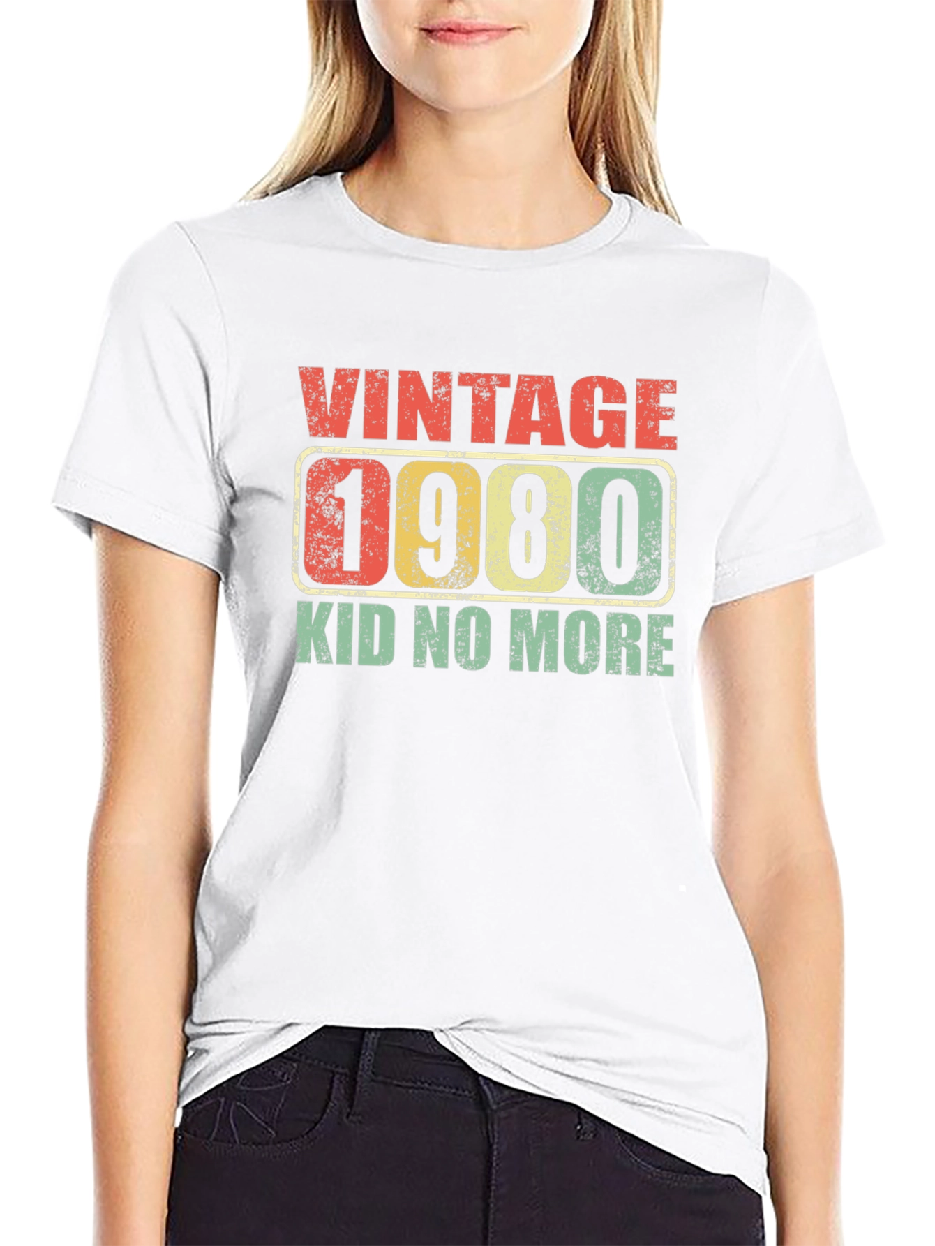 Black Vintage 1980 Kid No More Graphic T-Shirt view 9