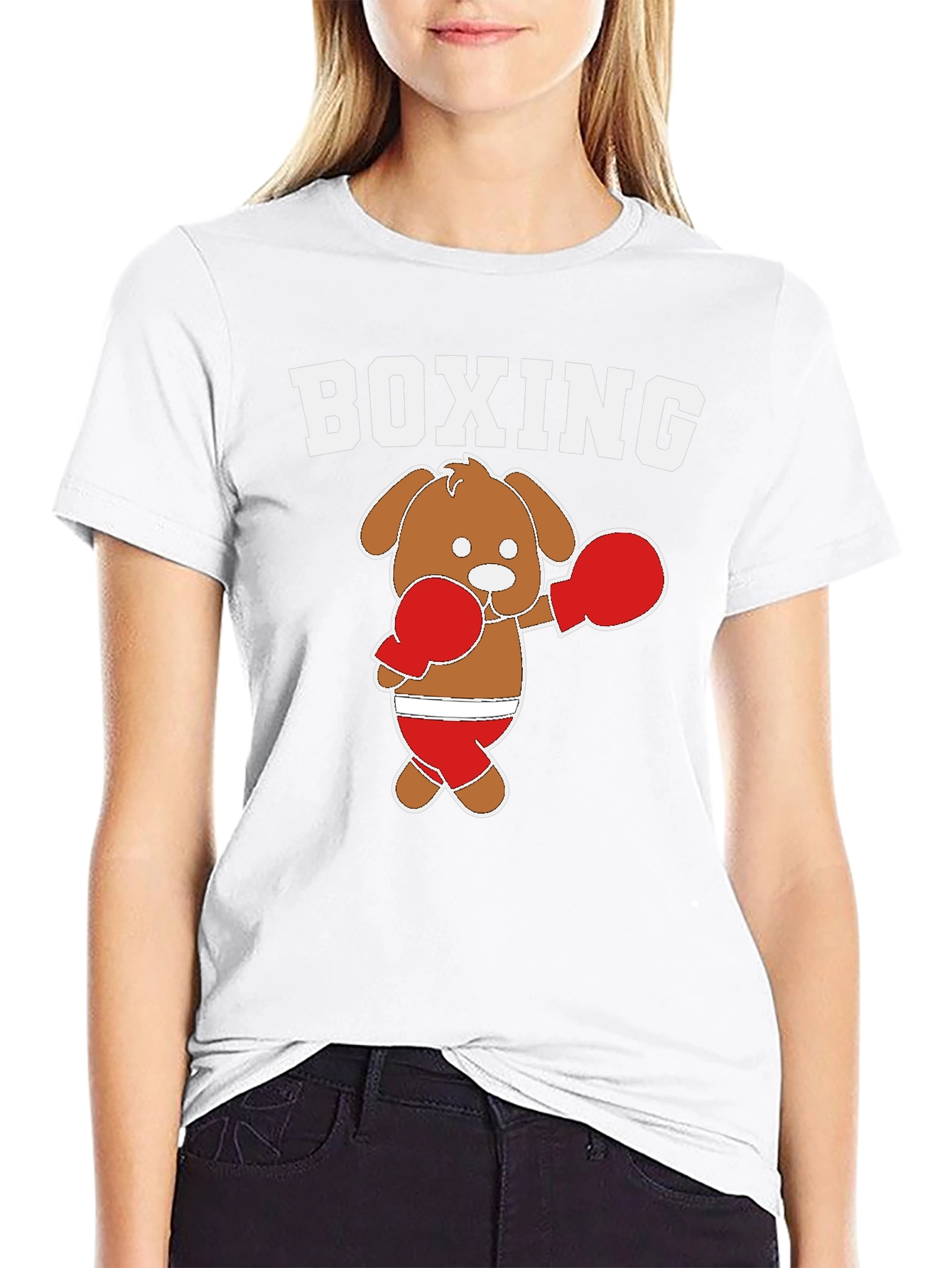 Black Boxing Dog Graphic Tee view 9