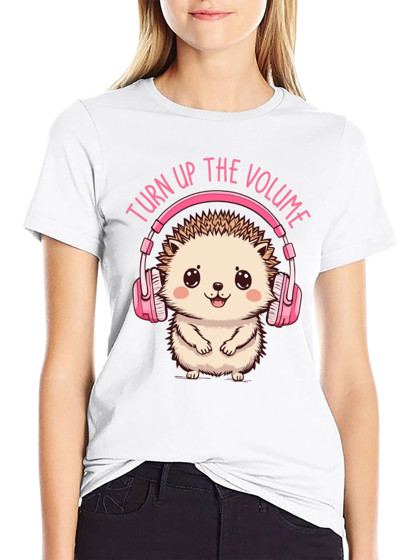 Black Turn Up the Volume Hedgehog Tee view 9