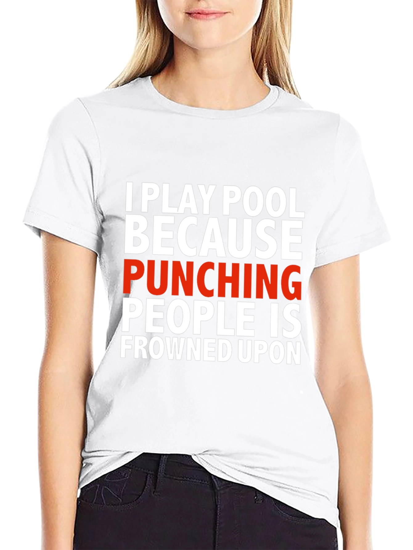 Black Funny Pool Player T-Shirt - Punching People view 9